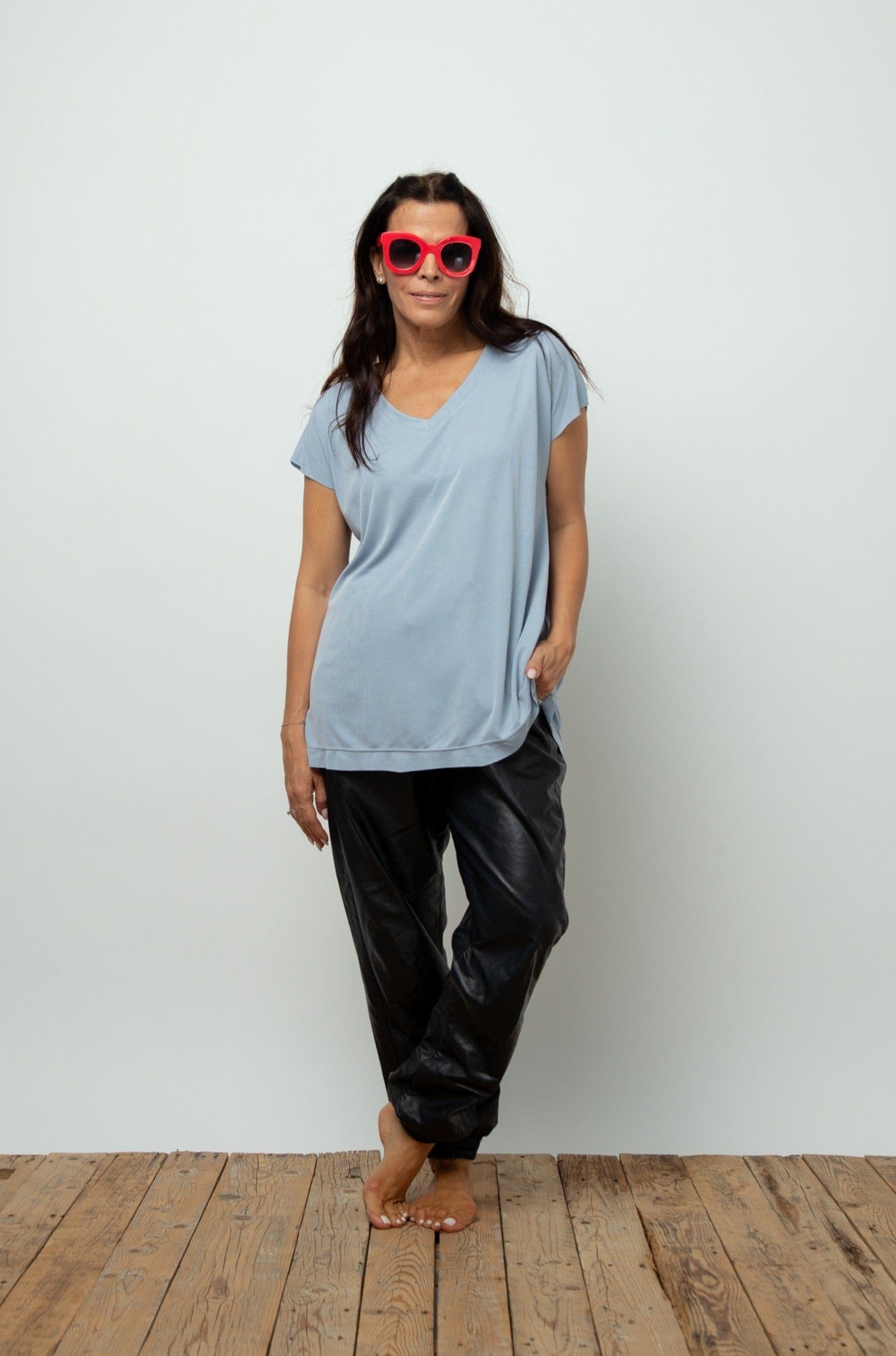 DALLY V חולצה תכלת image 4