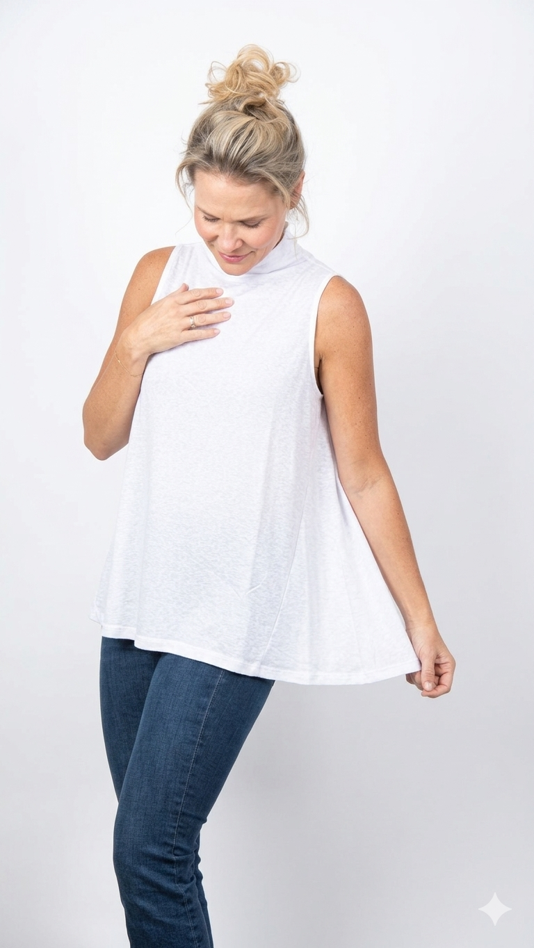 PHOEBE  גופיית מיני גולף לבנה