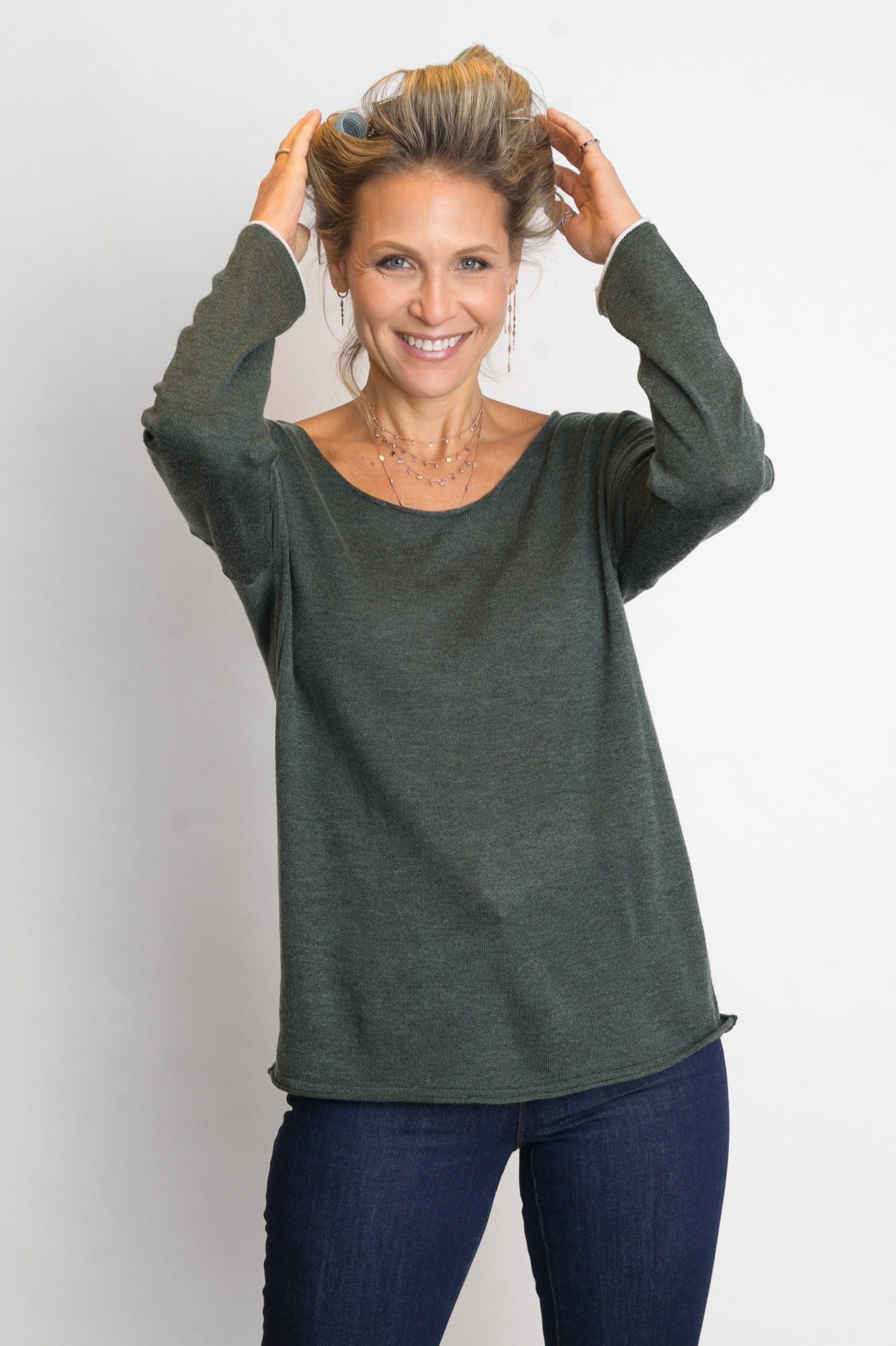 TILOS סריג כפתורים ירוק image 1