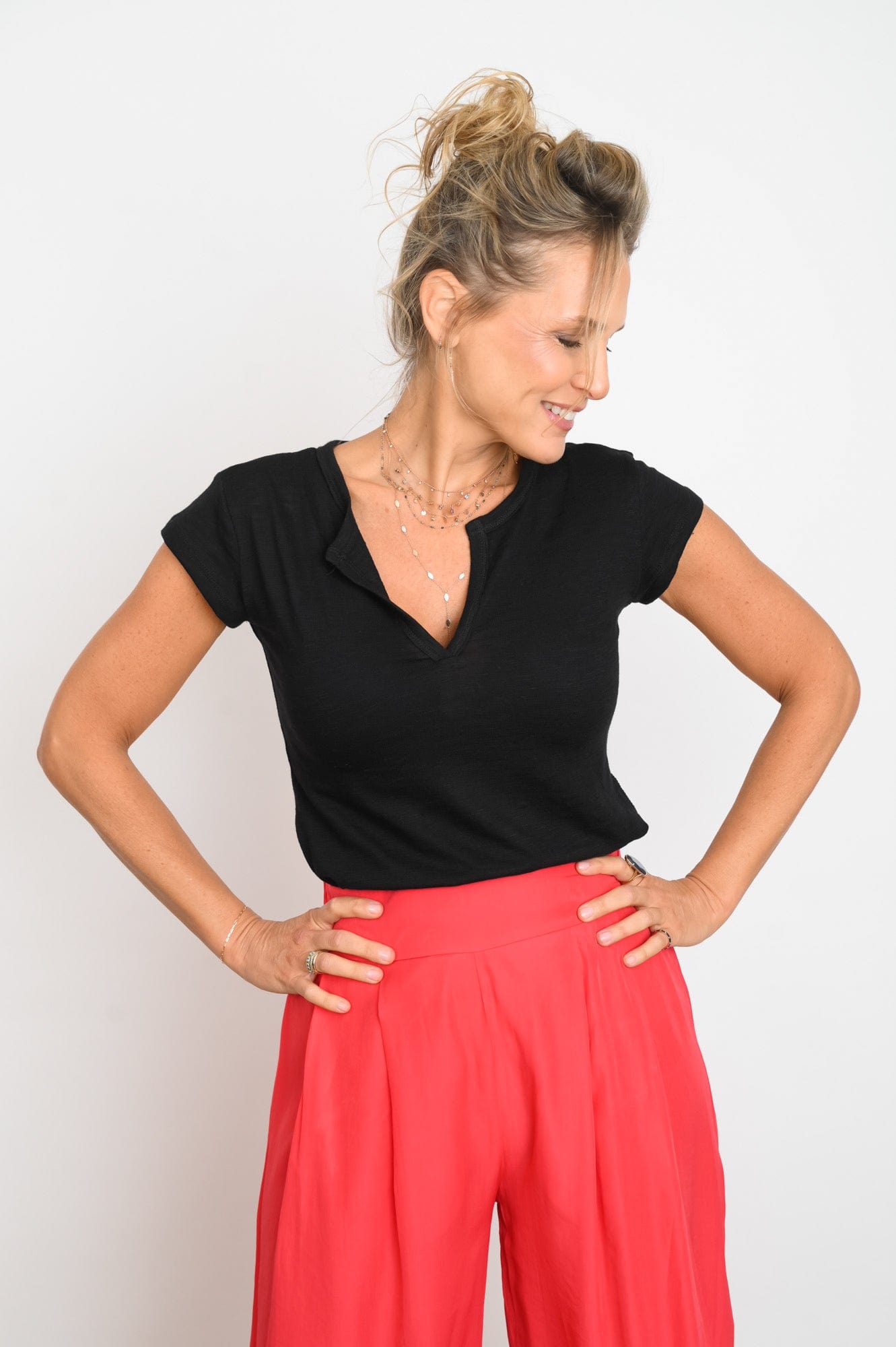 DAY חולצה ביסיק צמודה שחור image 1