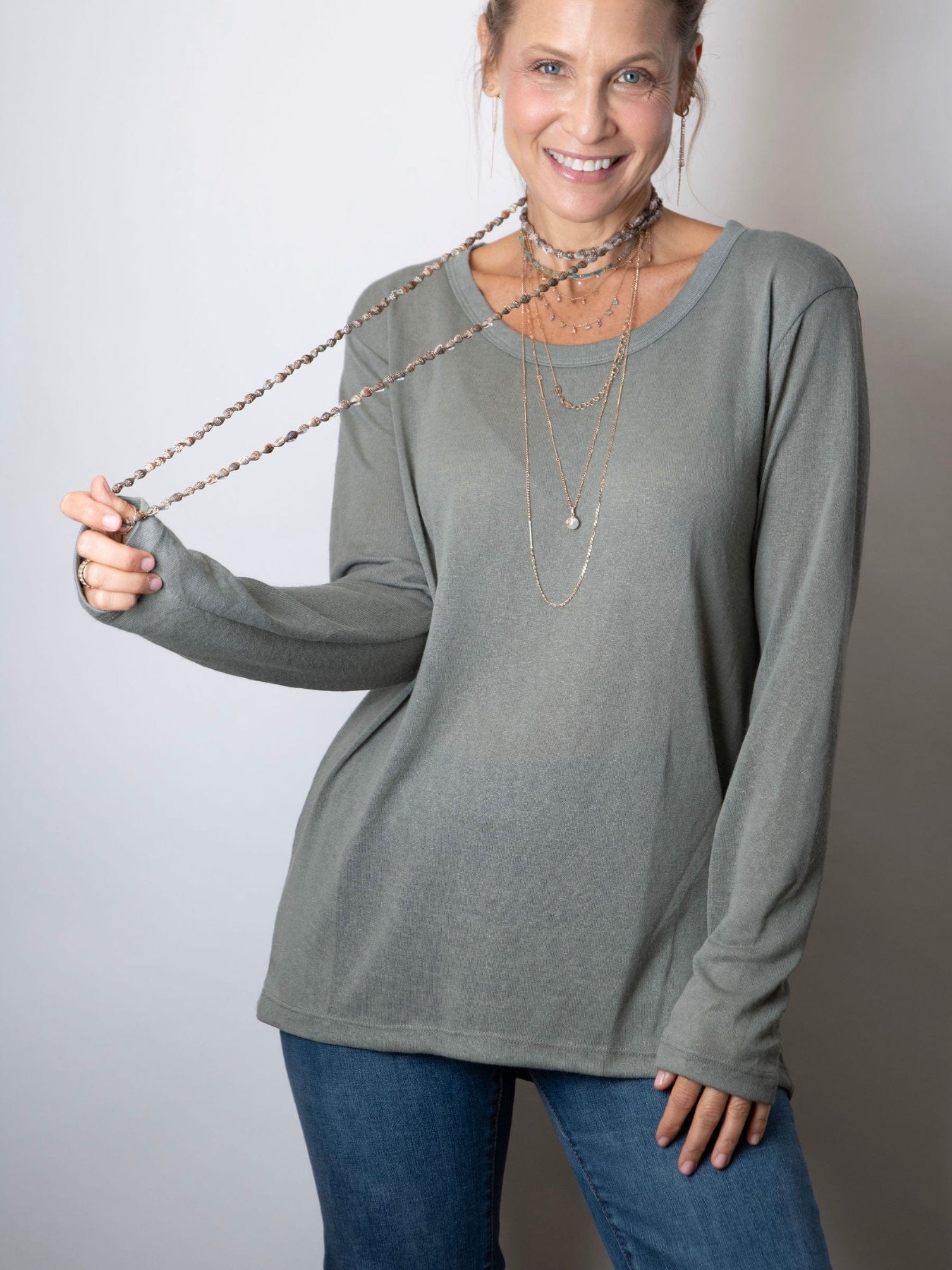 CHAVA חולצה בייסיק ירוקה image 0