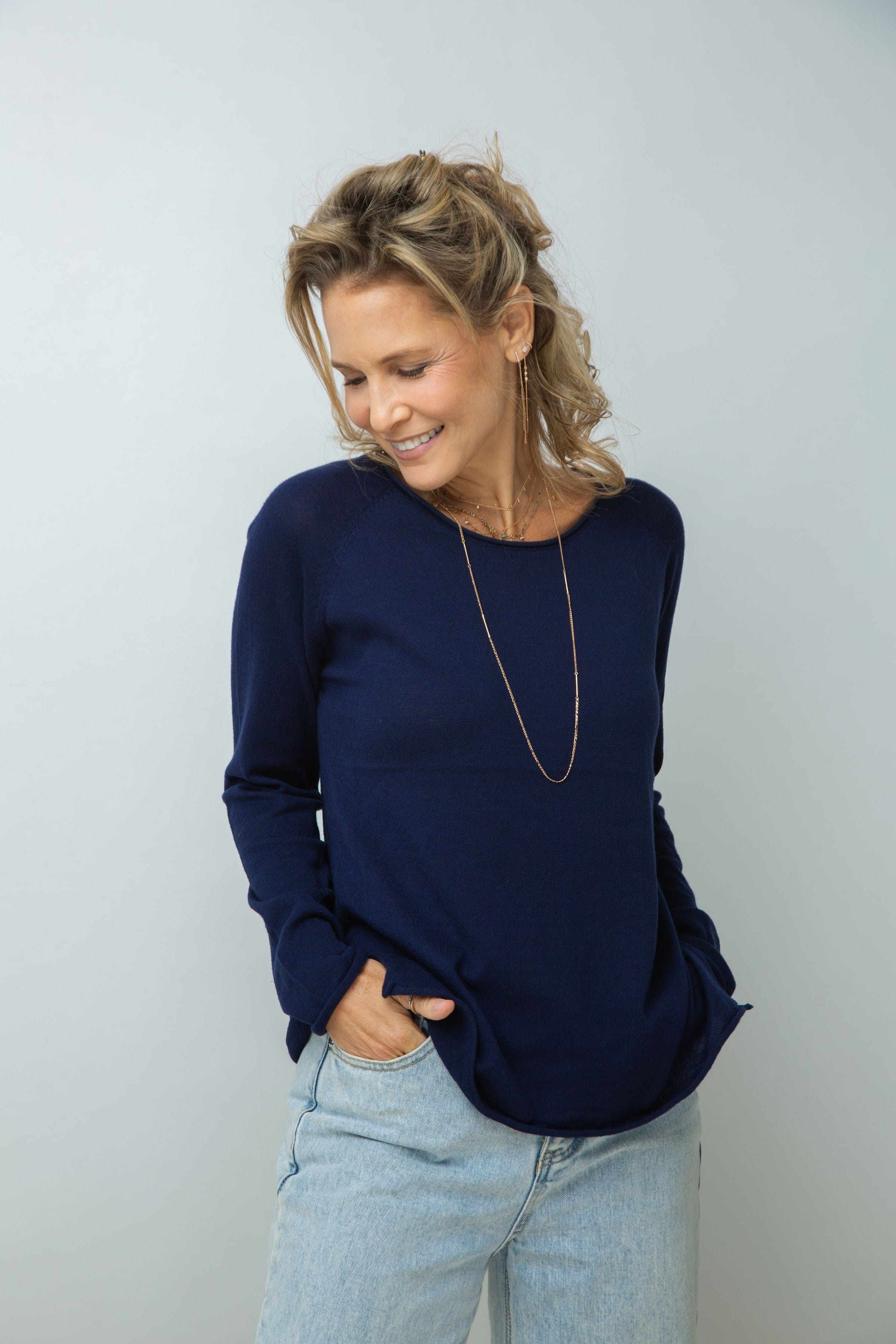 POOL סריג עגול כחול image 2