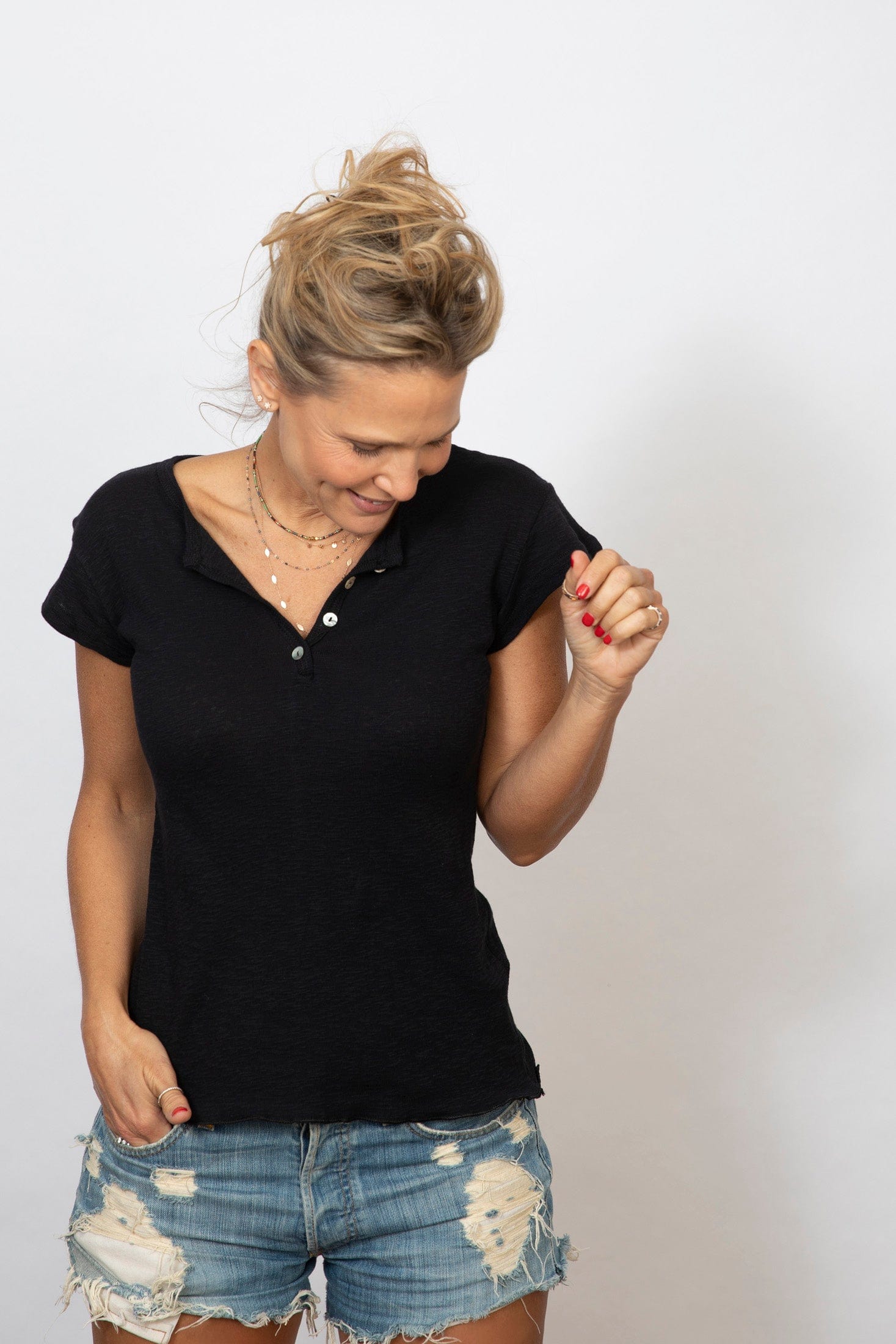 SOL חולצת כפתורים שחורה image 5