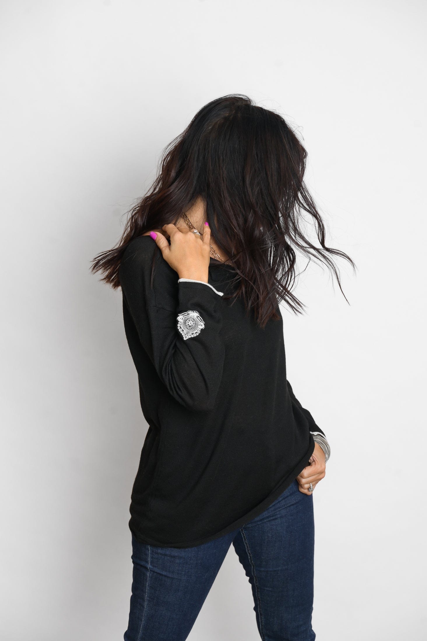 TILOS סריג כפתורים שחור image 8