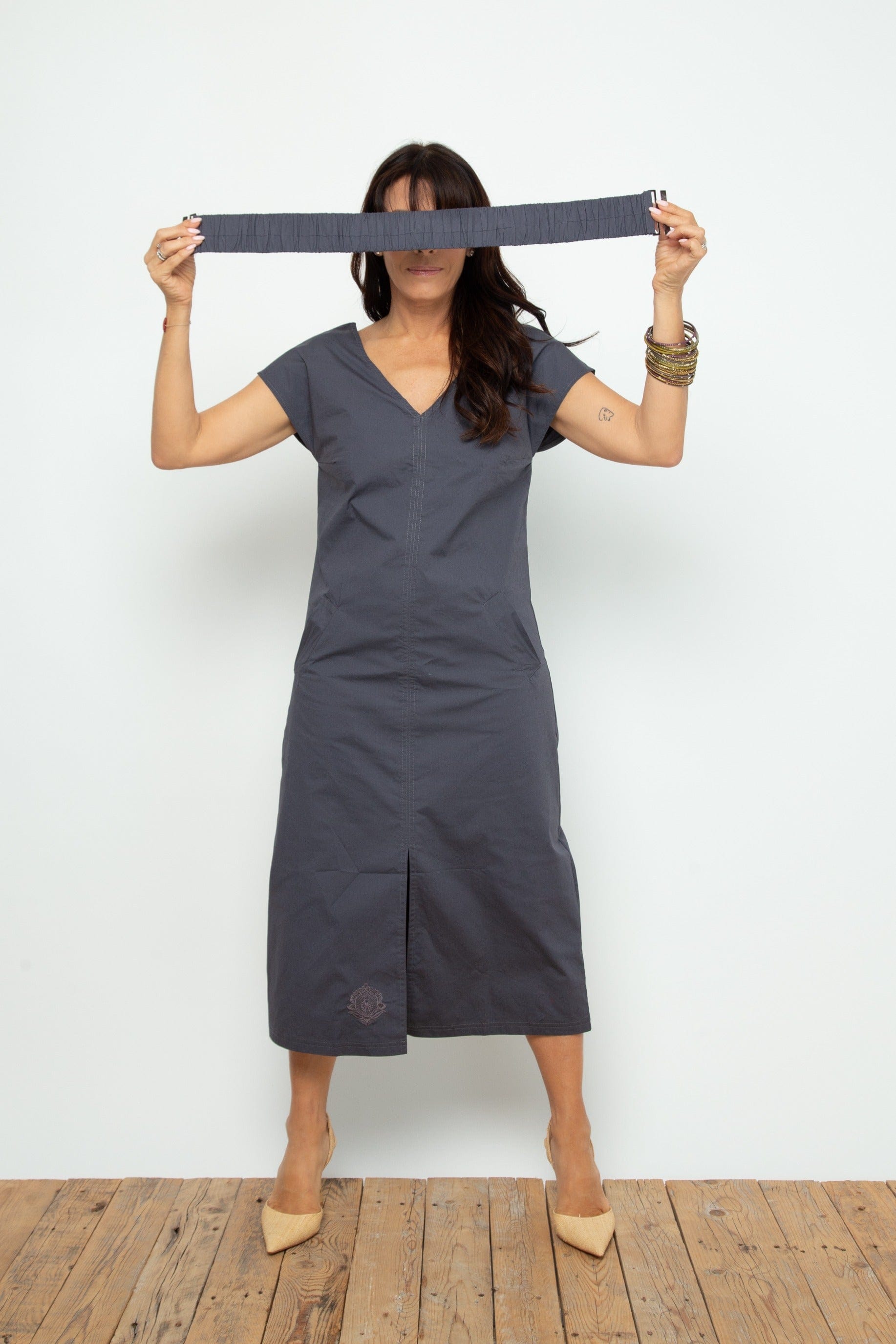 POOLY NEW שמלה מעוצבת אפורה image 6