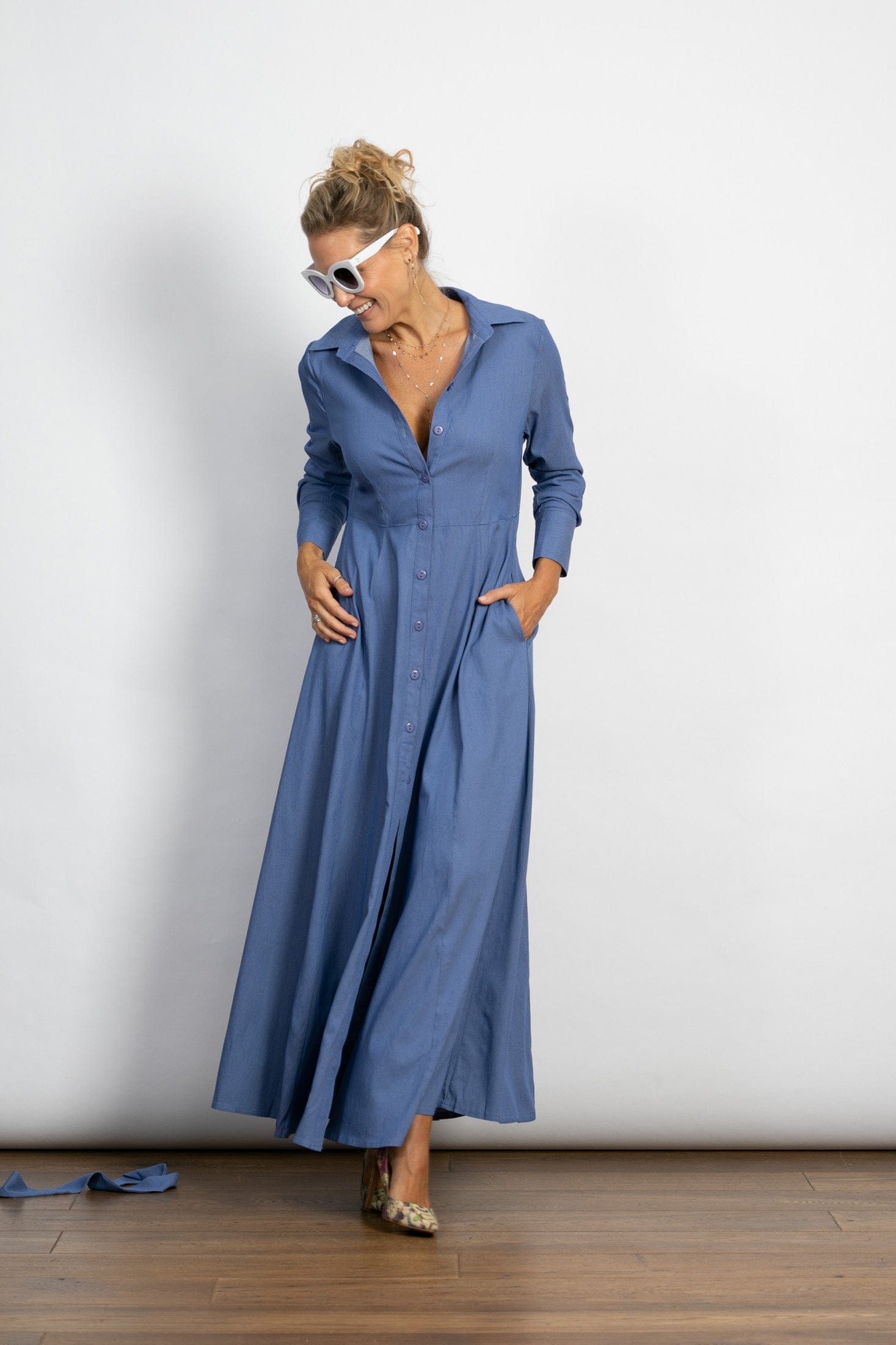 LIMA שמלה מקסי כפתורים image 2