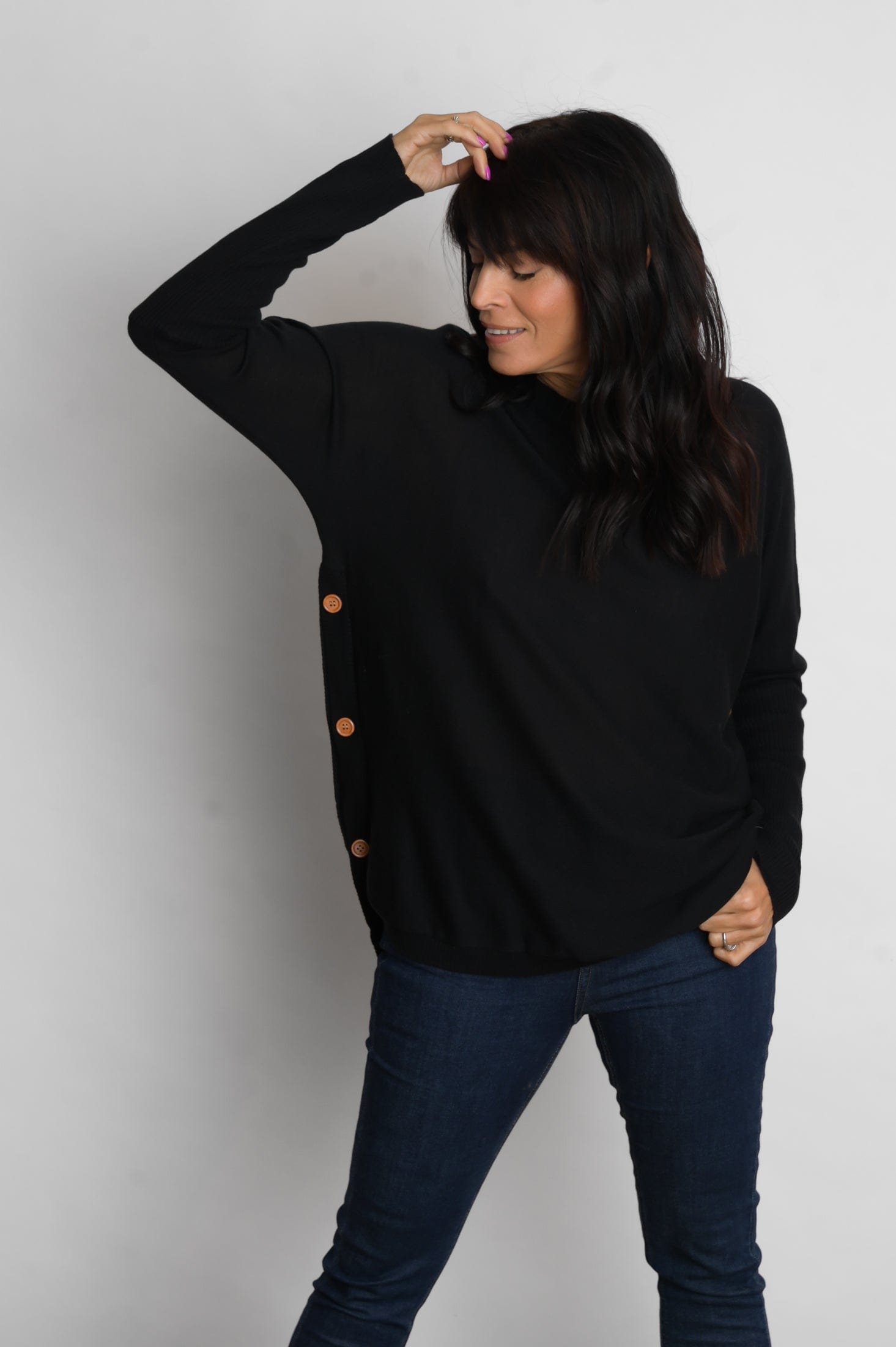 DIA סריג שחור מעוצב כפתורים image 8