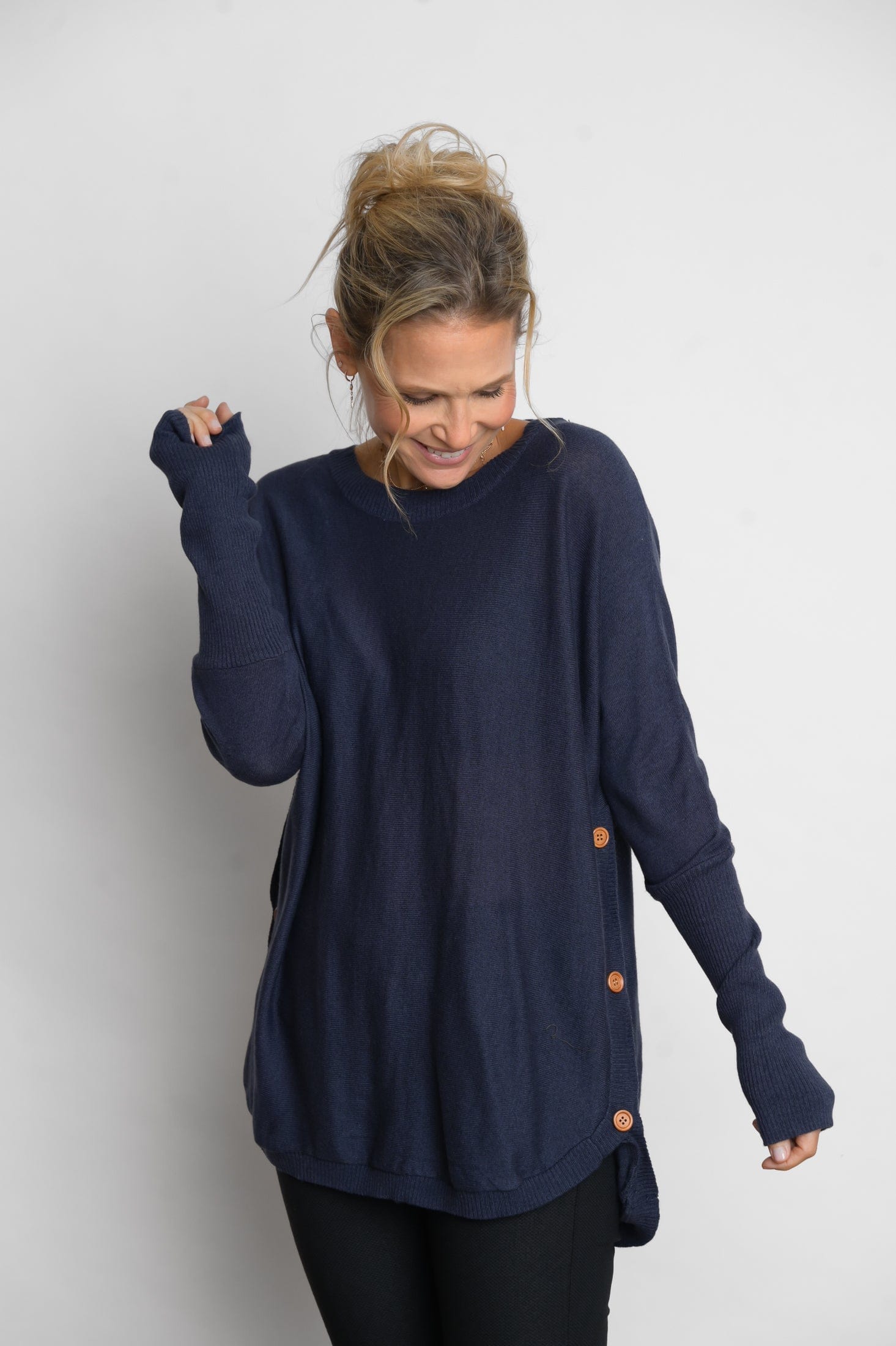 DIA סריג כחול מעוצב כפתורים image 6