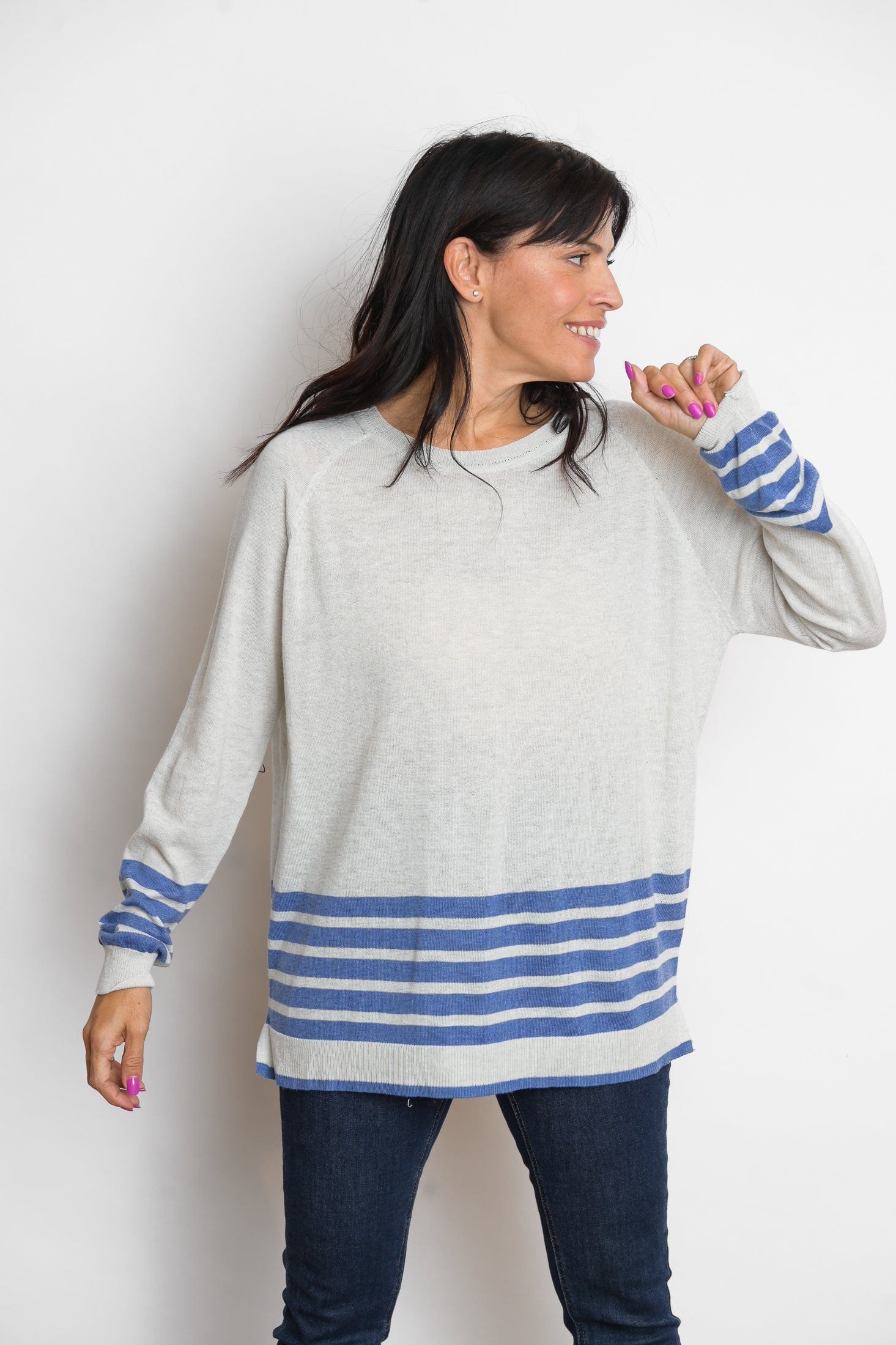 ARKI סריג בהיר מלאנז׳ כחול image 0