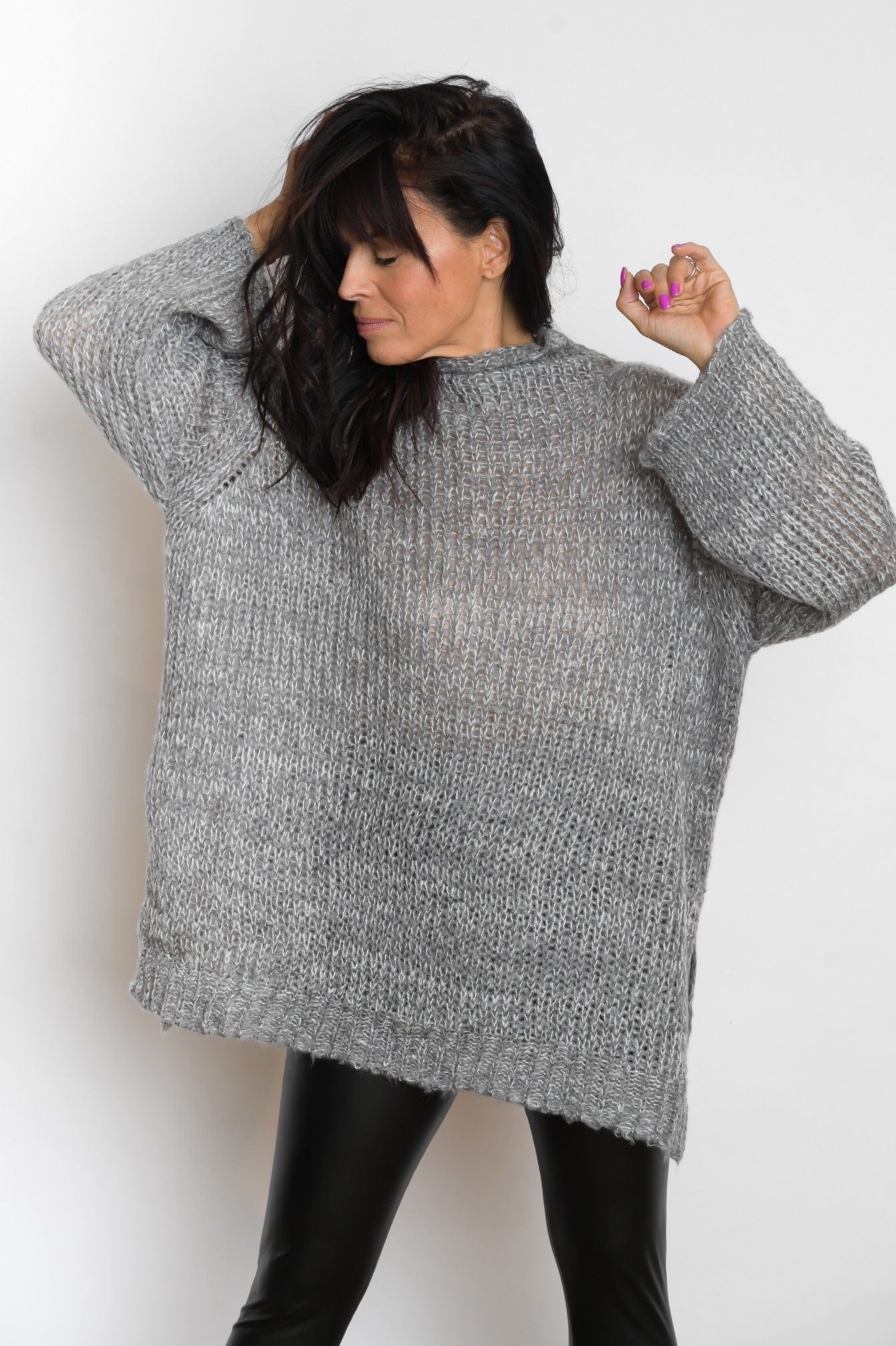 KEA  טוניקה סריג אוברסייז אפורכהה לבן image 2