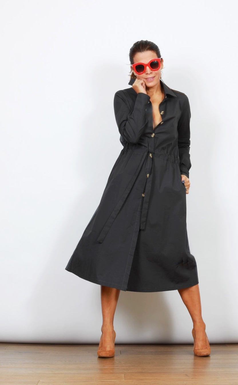 SAFIR שמלת כפתורים אפורה מידי image 5