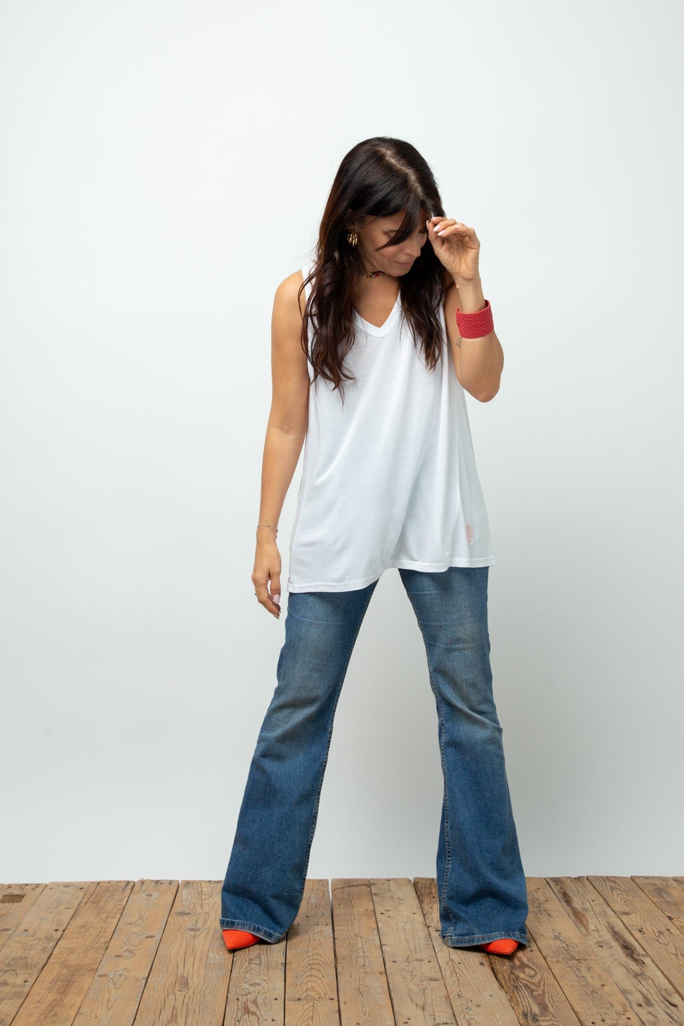 SIX V  גופייה לבנה image 6