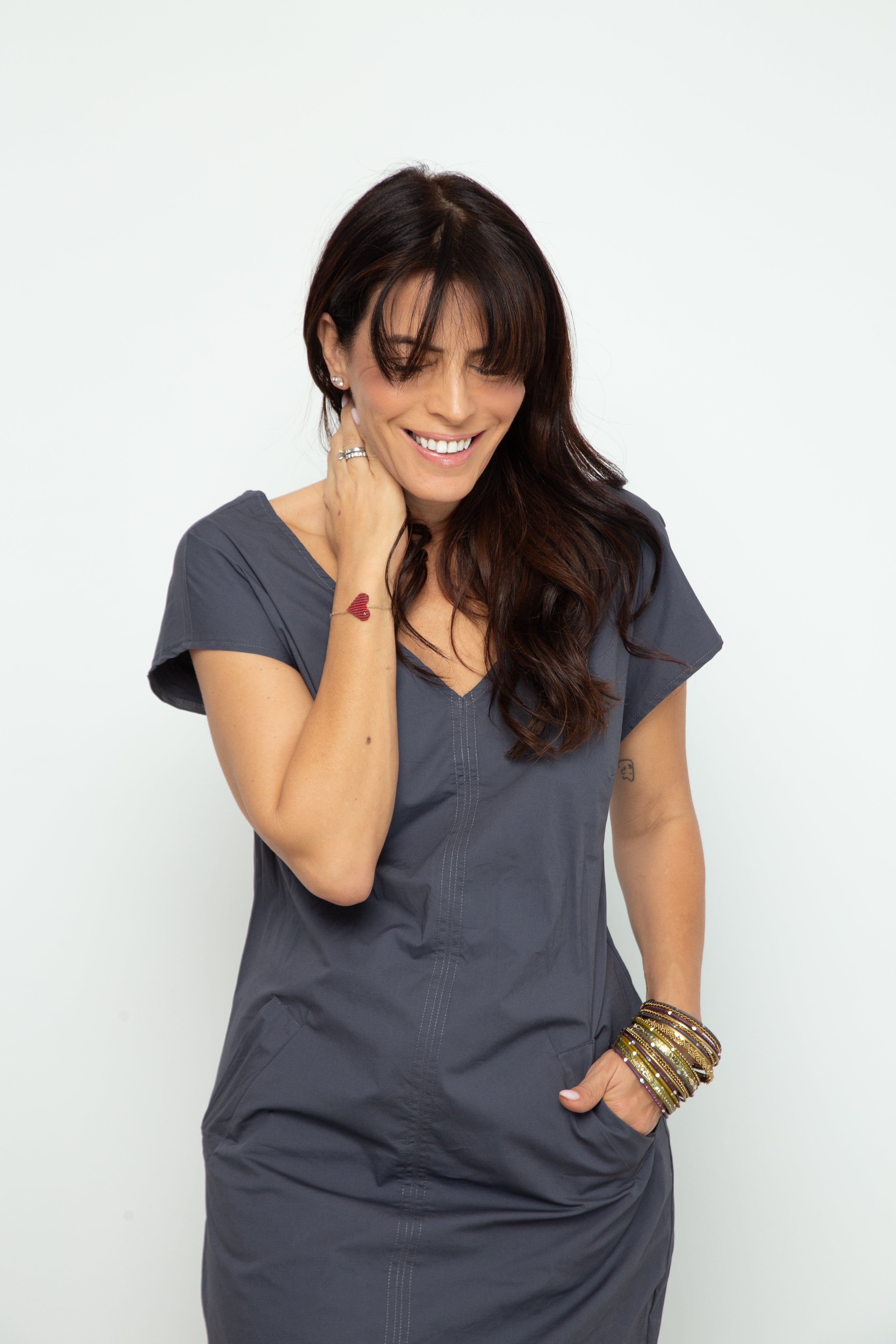 POOLY NEW שמלה מעוצבת אפורה image 8