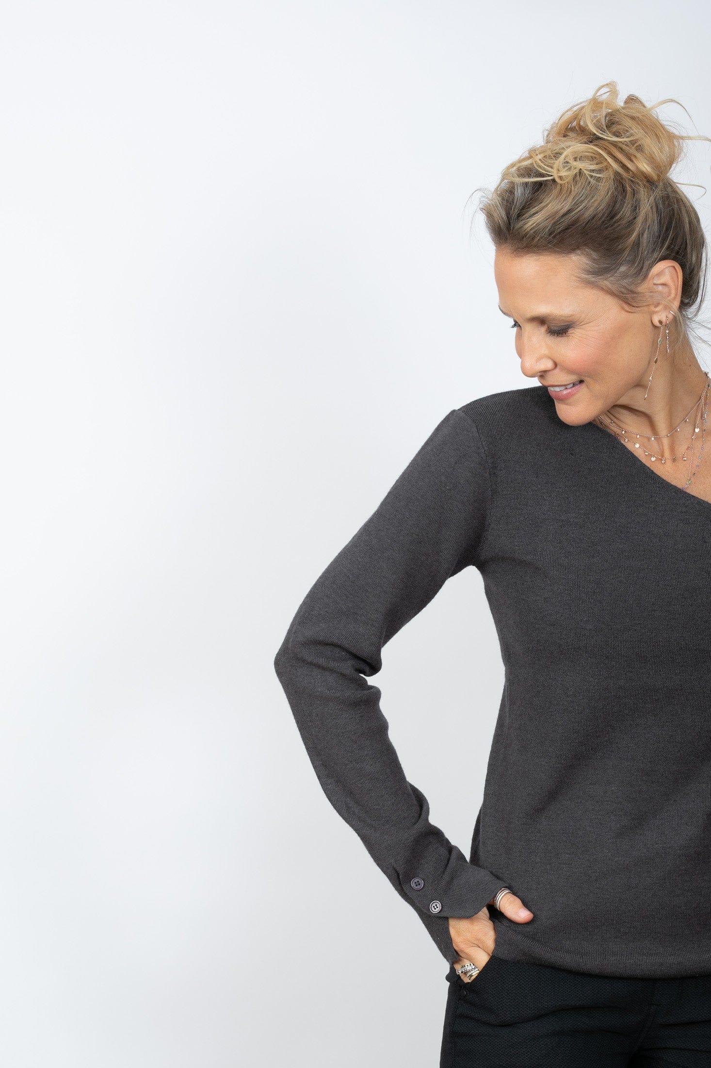 FRESSIA  סריג מעוצב אפור image 4