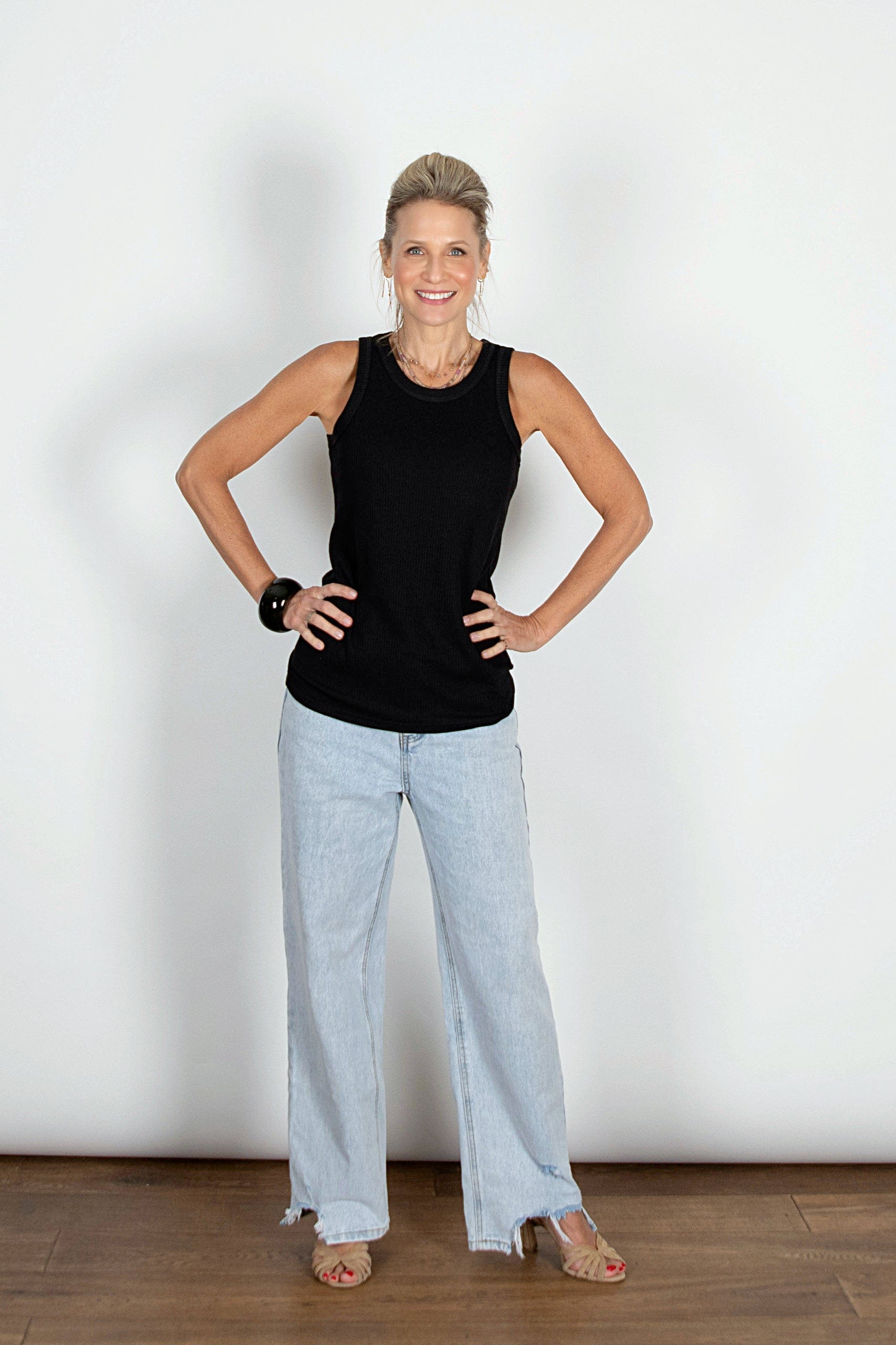 ROIE גופיית סבא שחורה וופל image 3