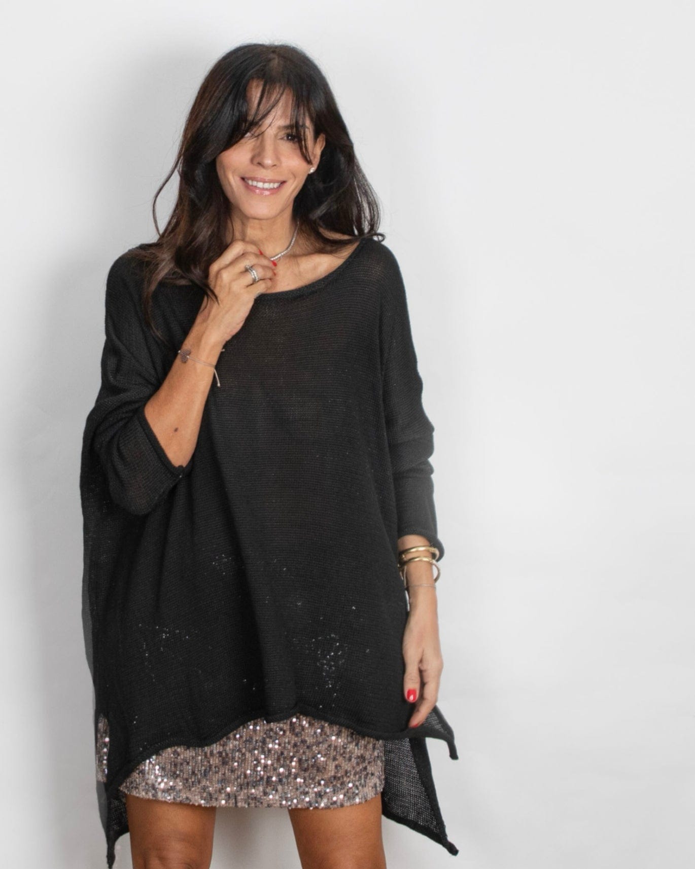 KEYS סריג שחור אוברסייז גדול image 0