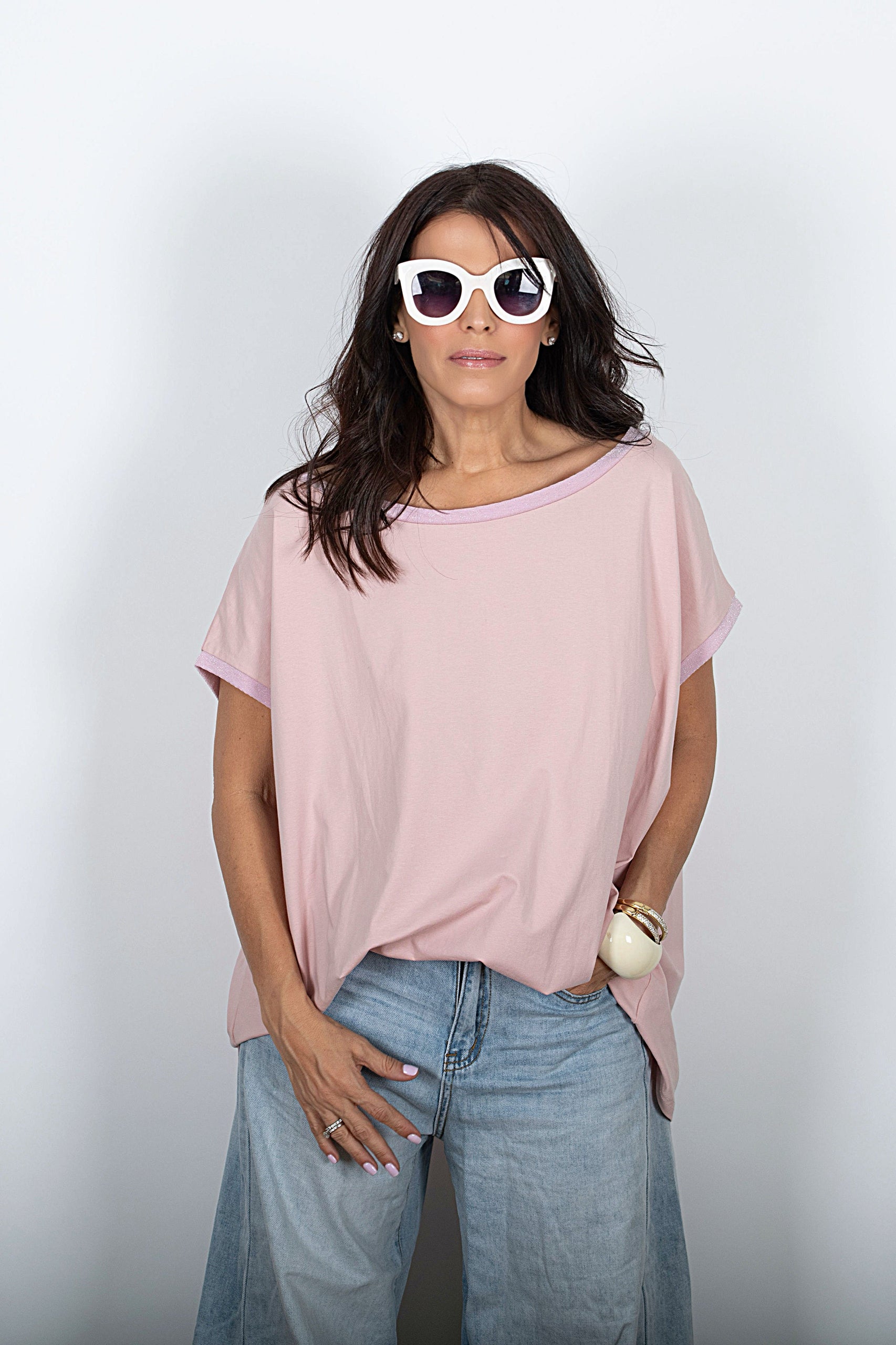 OFER חולצה ורודה אוברסייז image 2