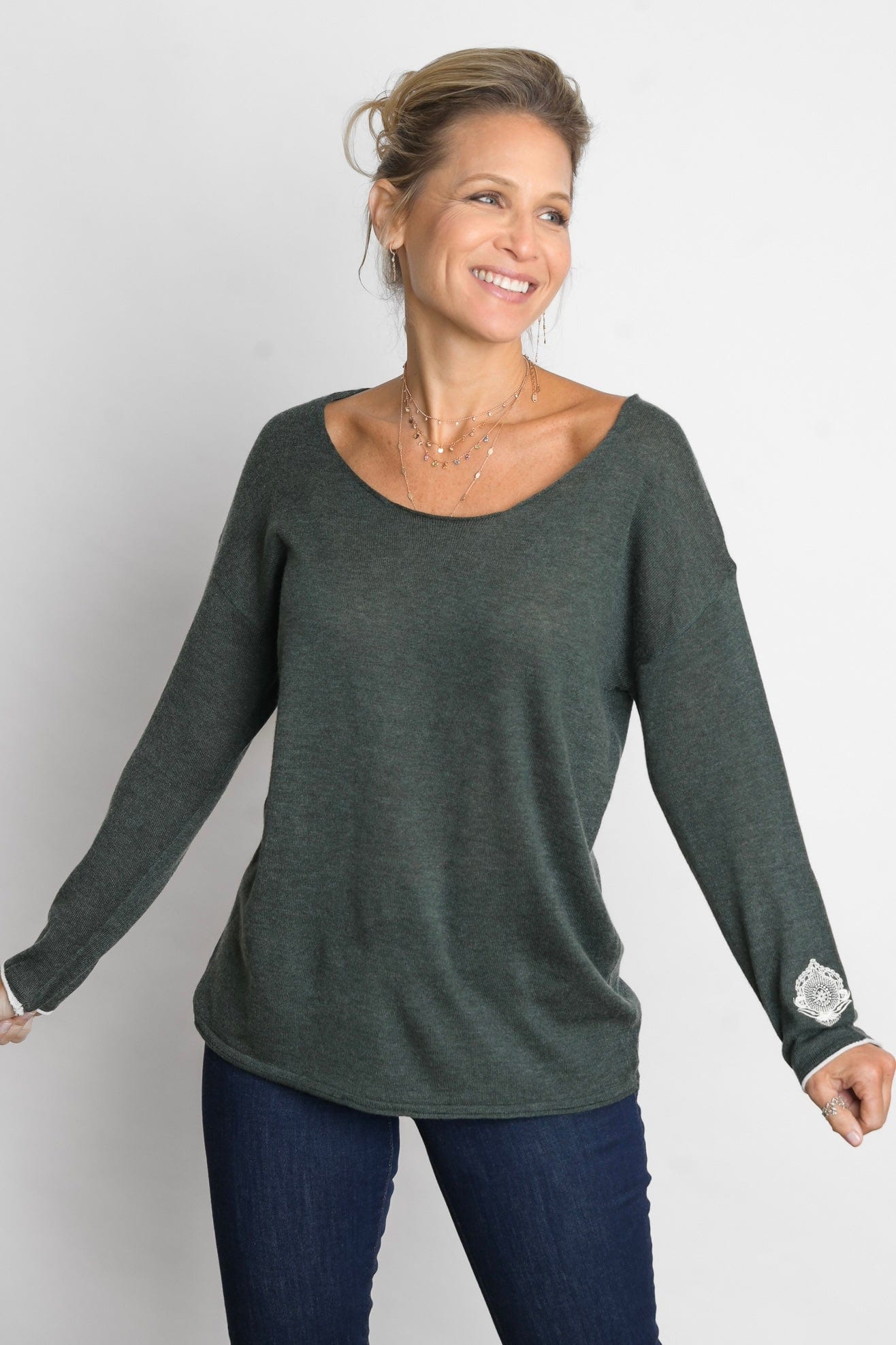 TILOS סריג כפתורים ירוק image 0