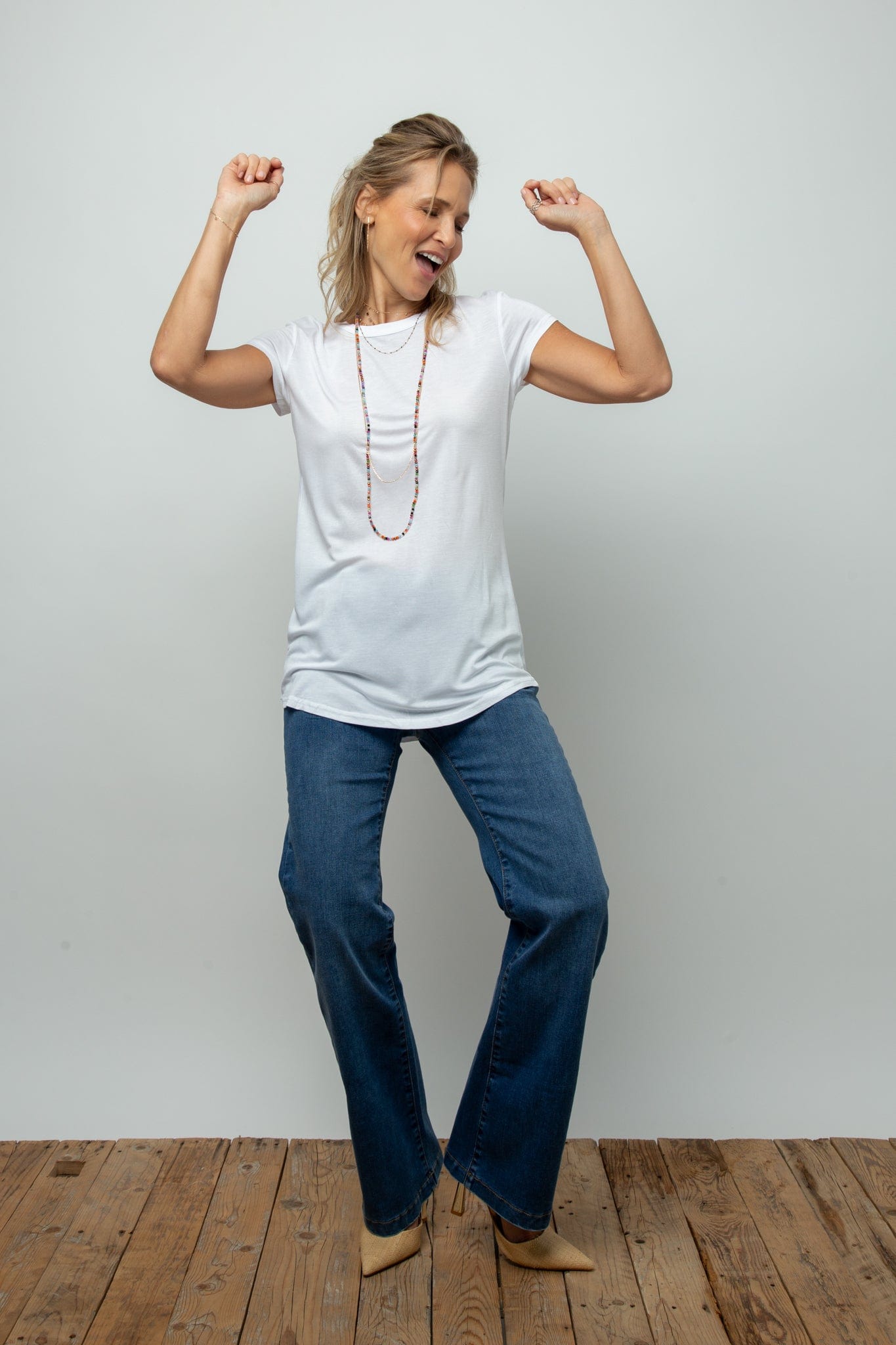 NINE חולצה בייסיק לבנה image 8