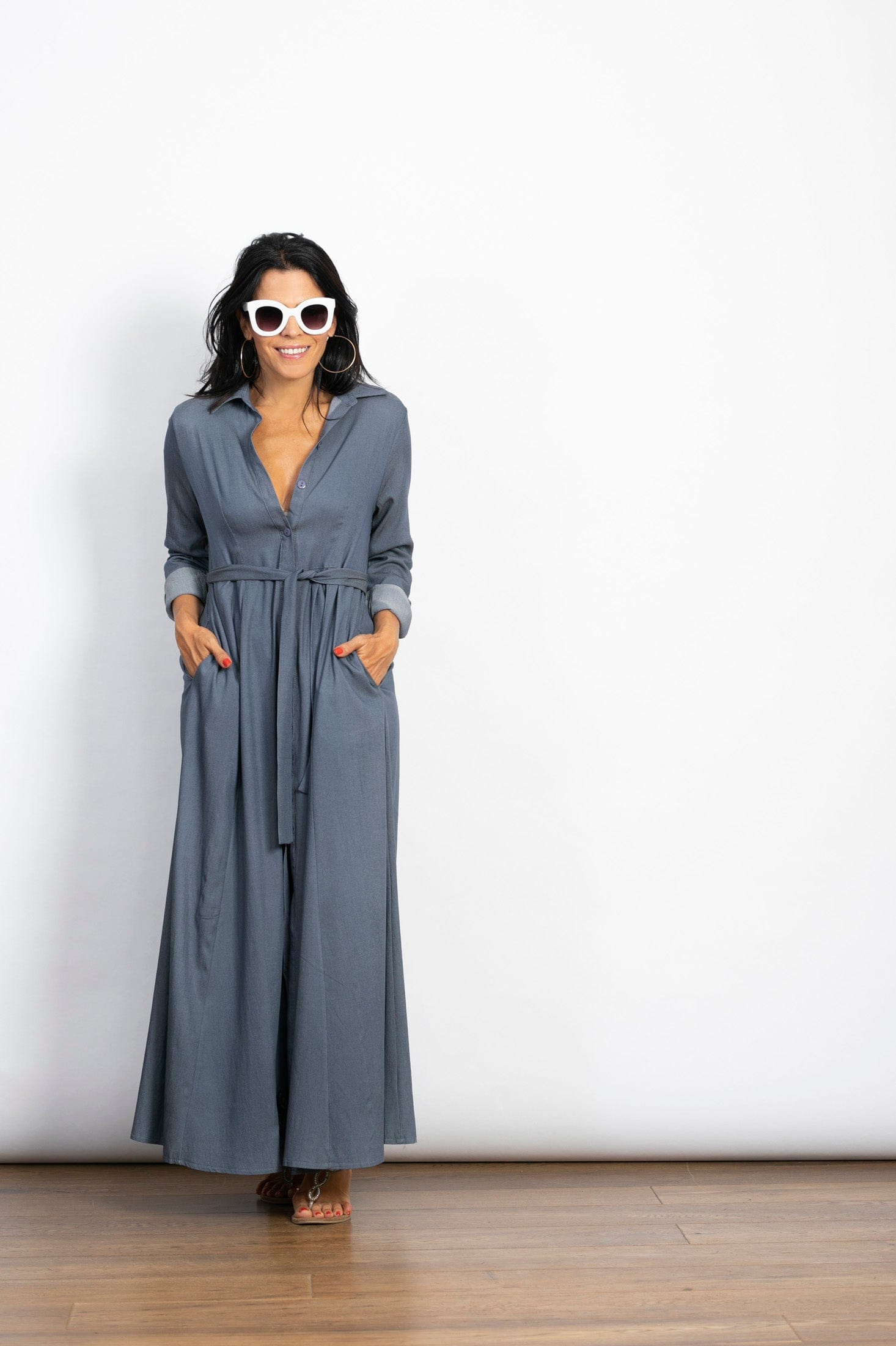 LIMA שמלה מקסי כפתורים image 8