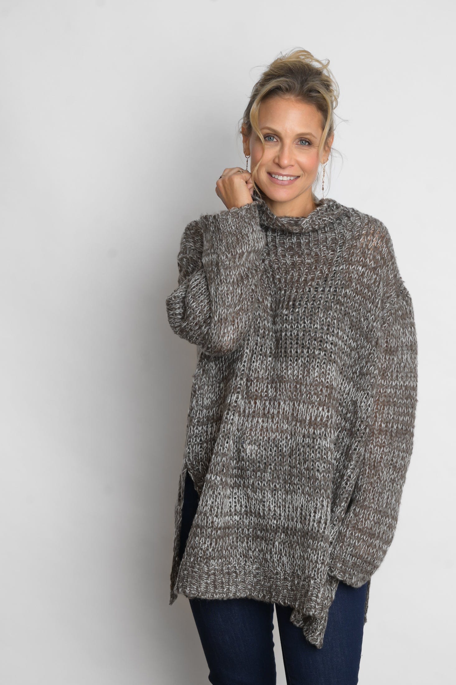 KEA  סריג אוברסייז זיתלבן image 2