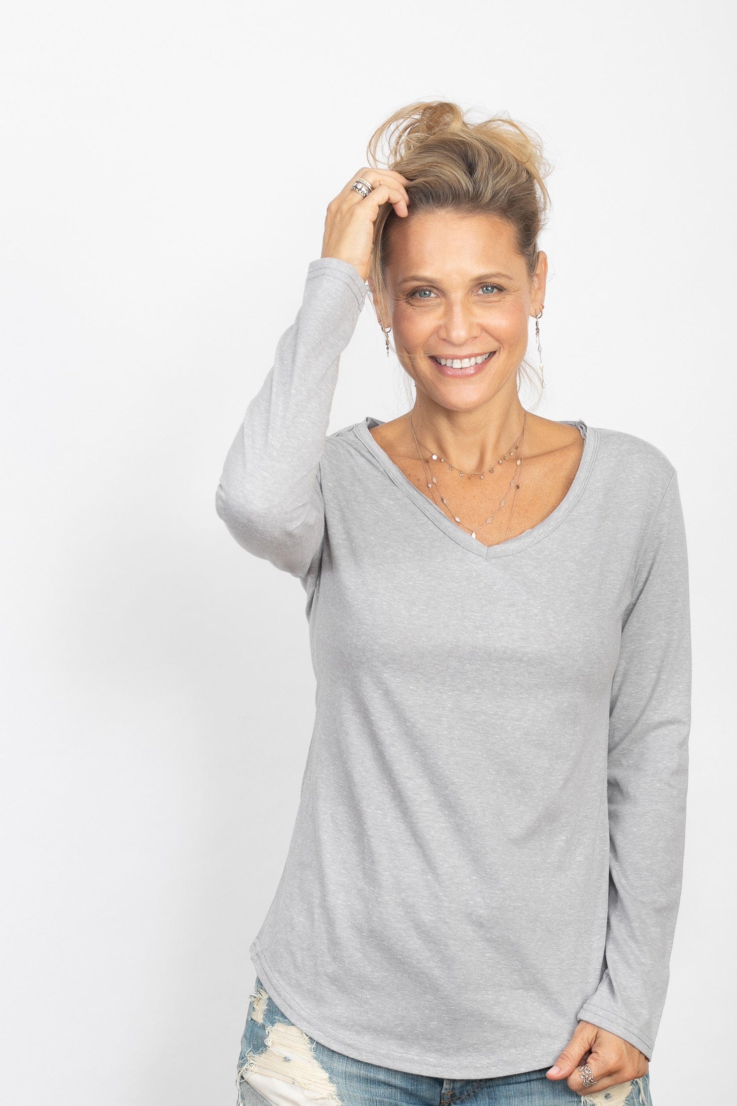 BOND חולצה בייסק אפורה image 1