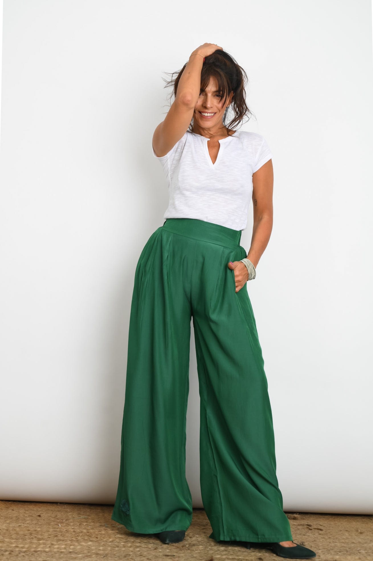 RON מכנסים בצבע ירוק image 7