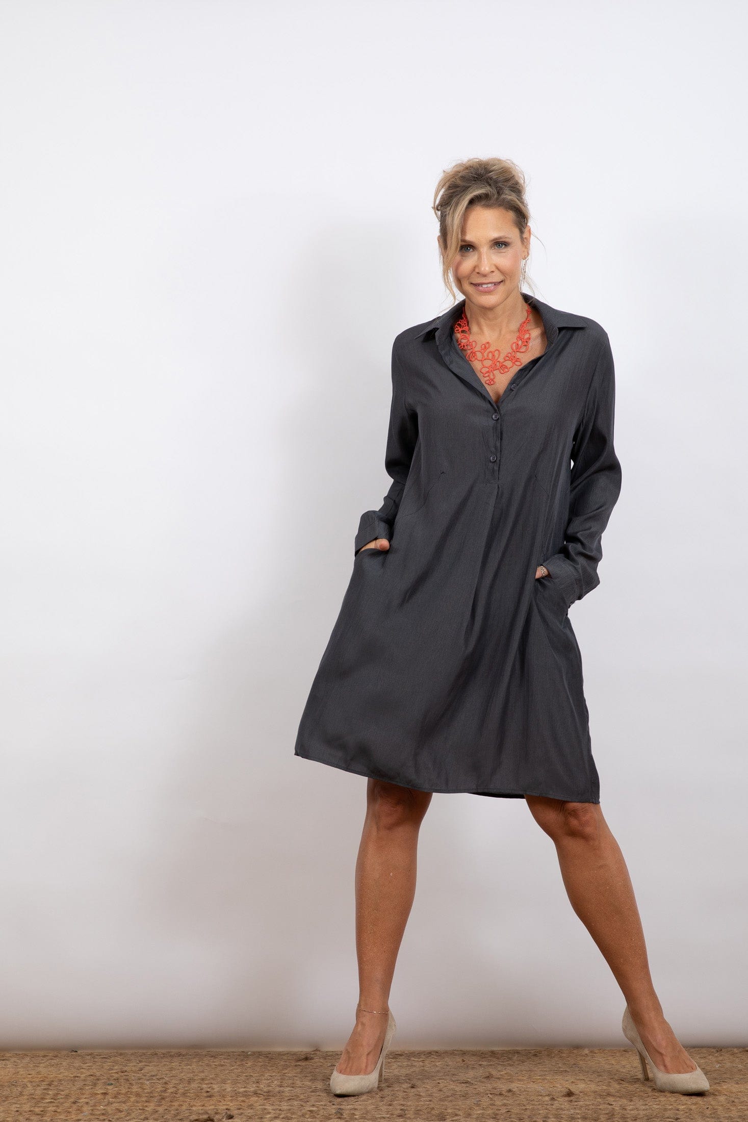 FRITZI שמלה מיני אפורה image 2