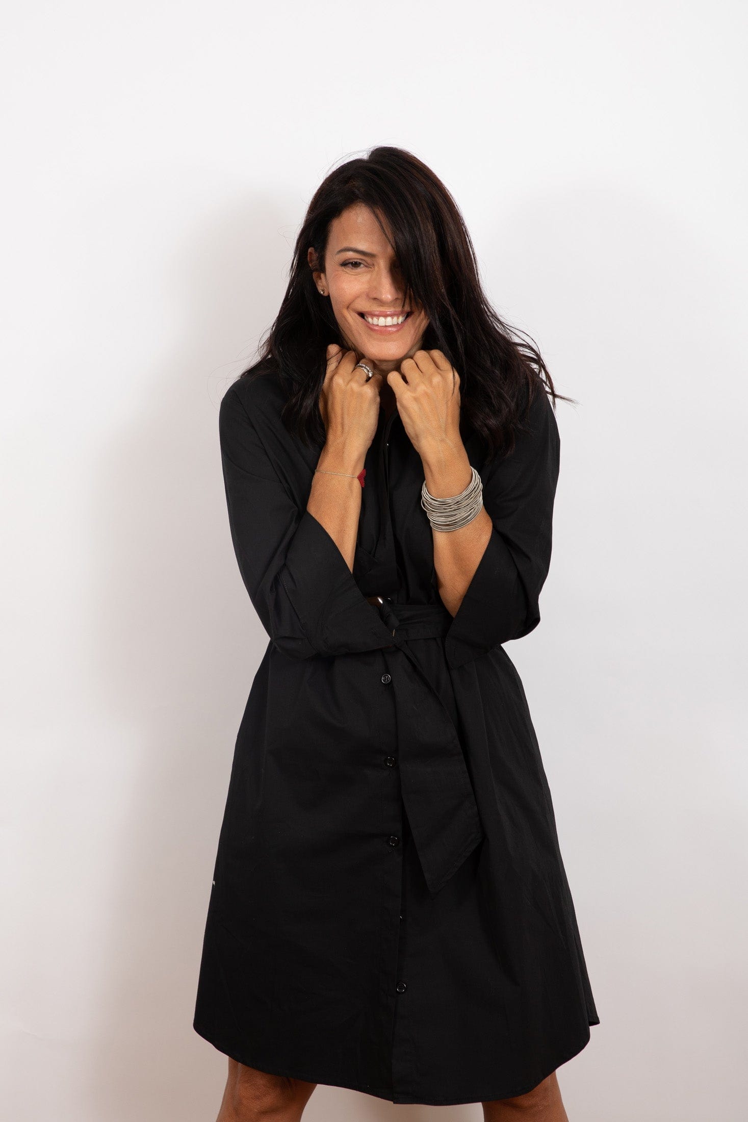 D DRESS שמלה שחורה עם חגורה image 10