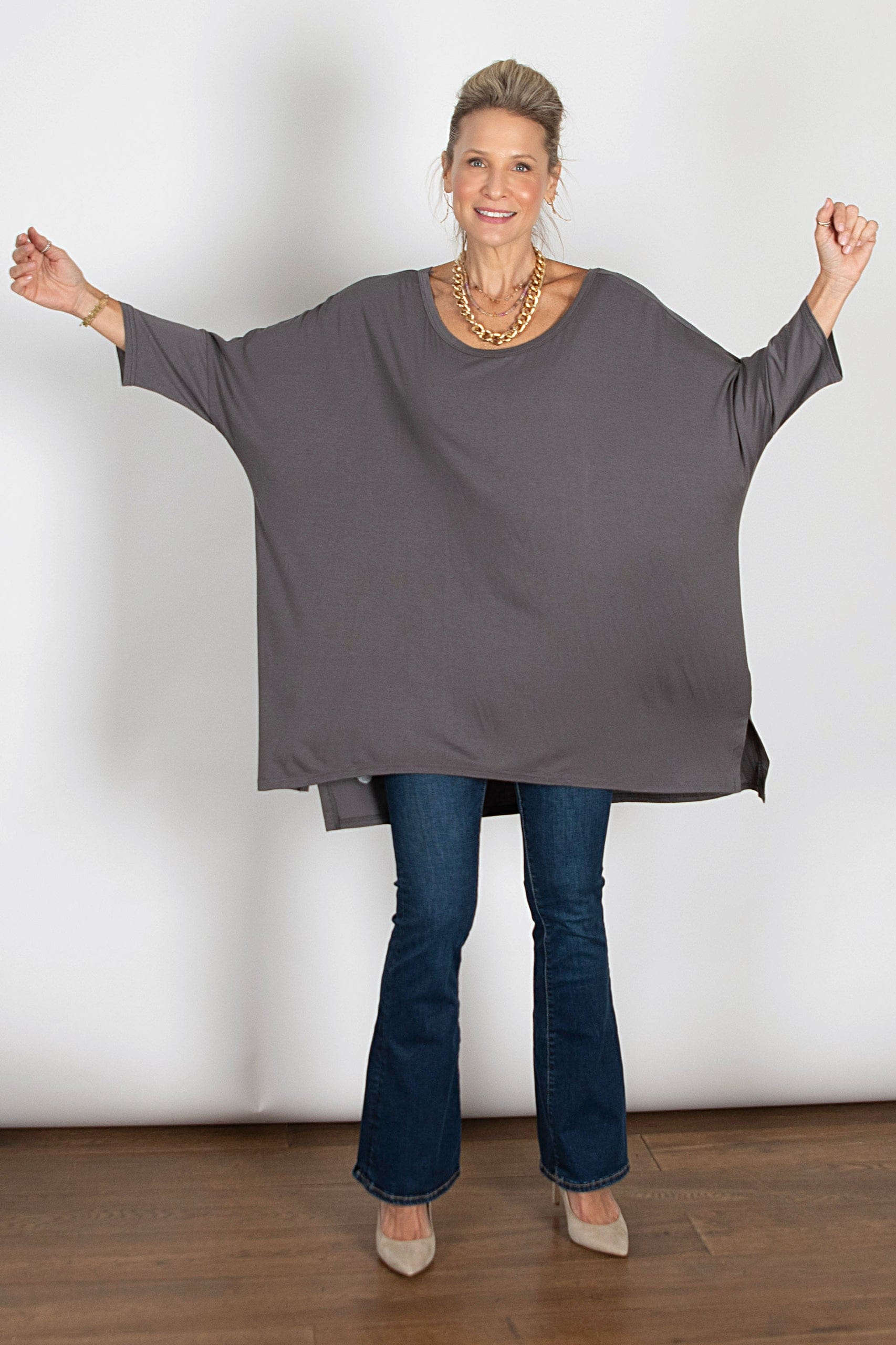 SAM חולצה אוברסייז אפורה image 6