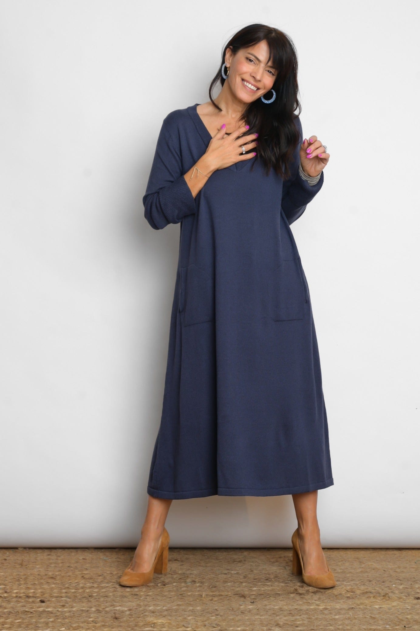 NIMOS V שמלת סריג כחולה image 5