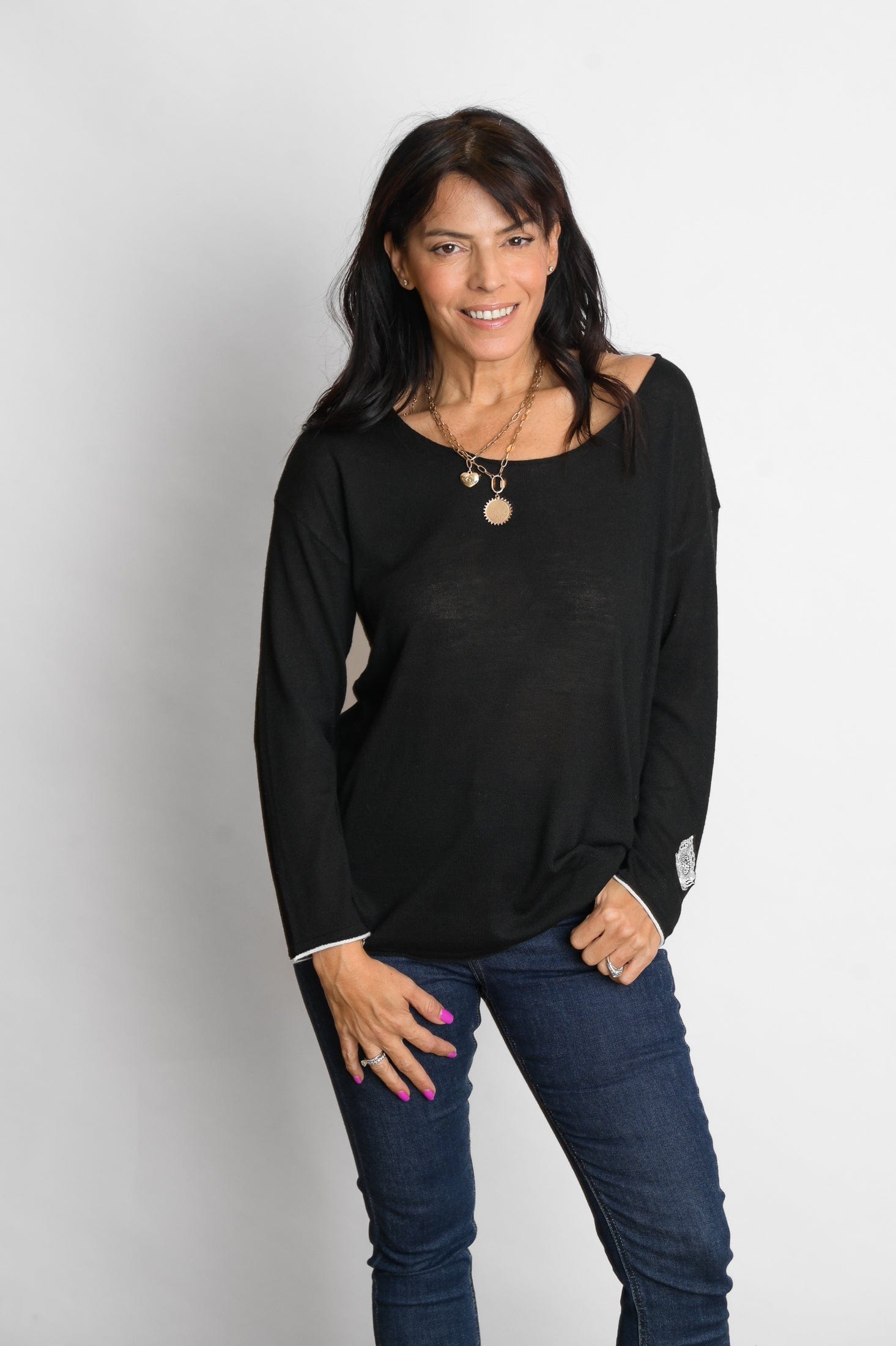 TILOS סריג כפתורים שחור image 1