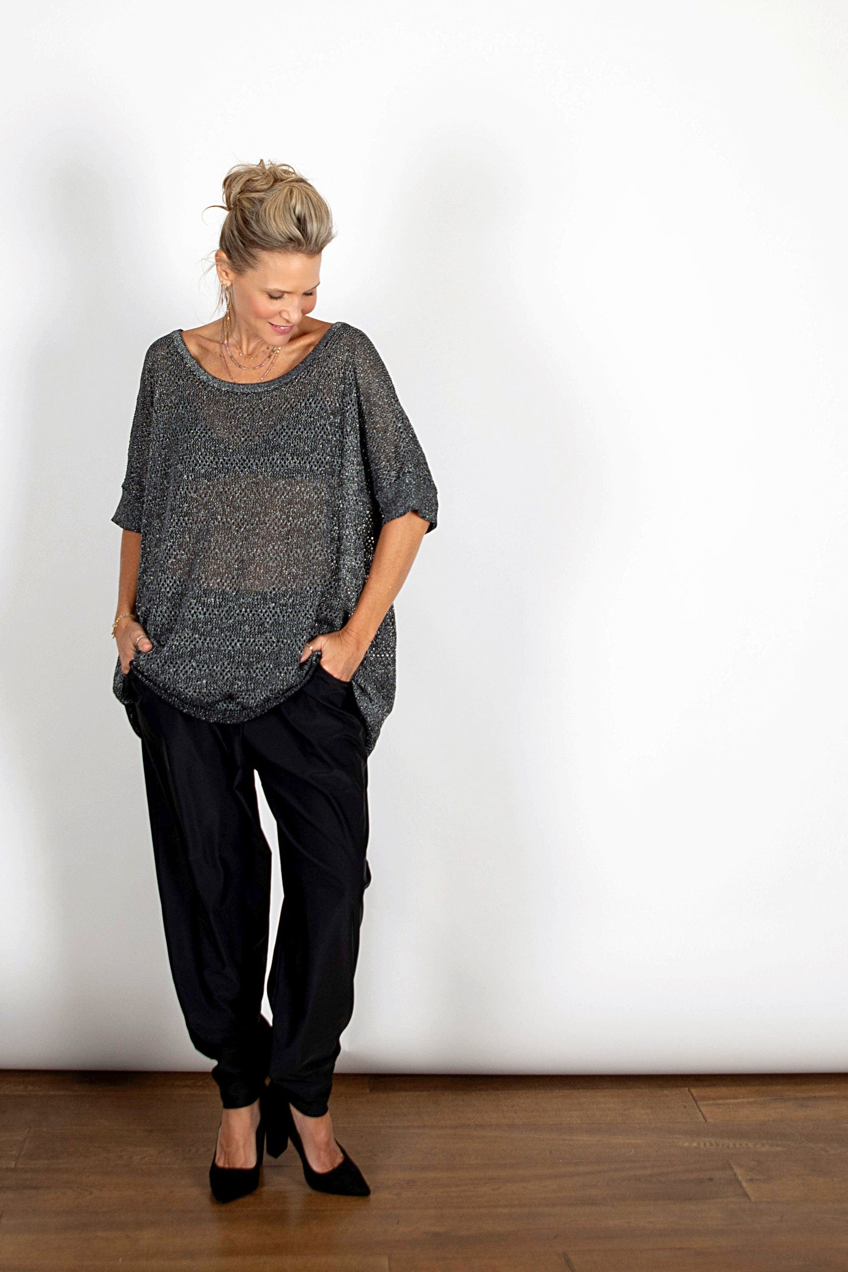 אוברסייז חורים שחור כסוף ODED  image 1