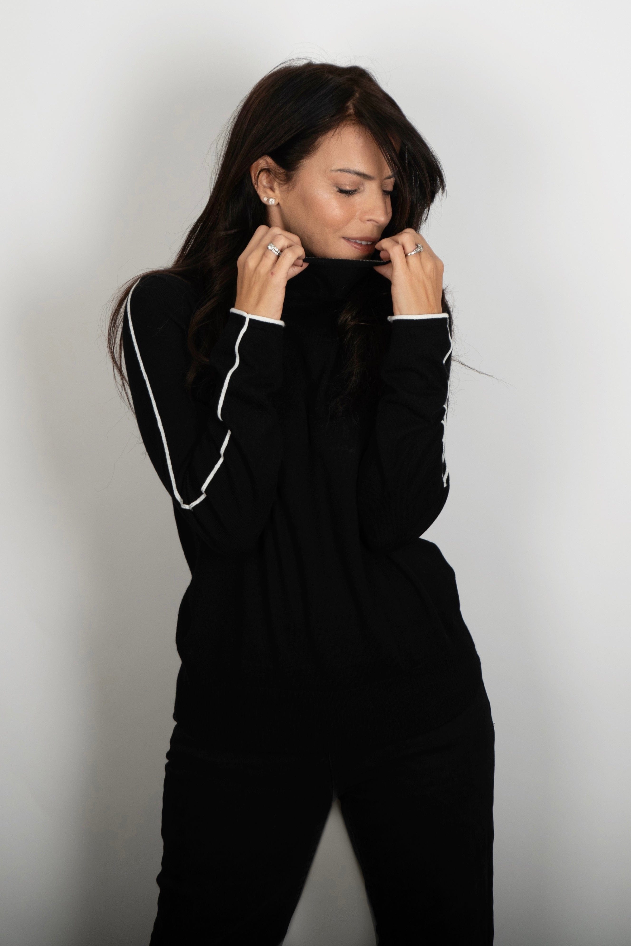 DONNA סריג גולף שחור image 0