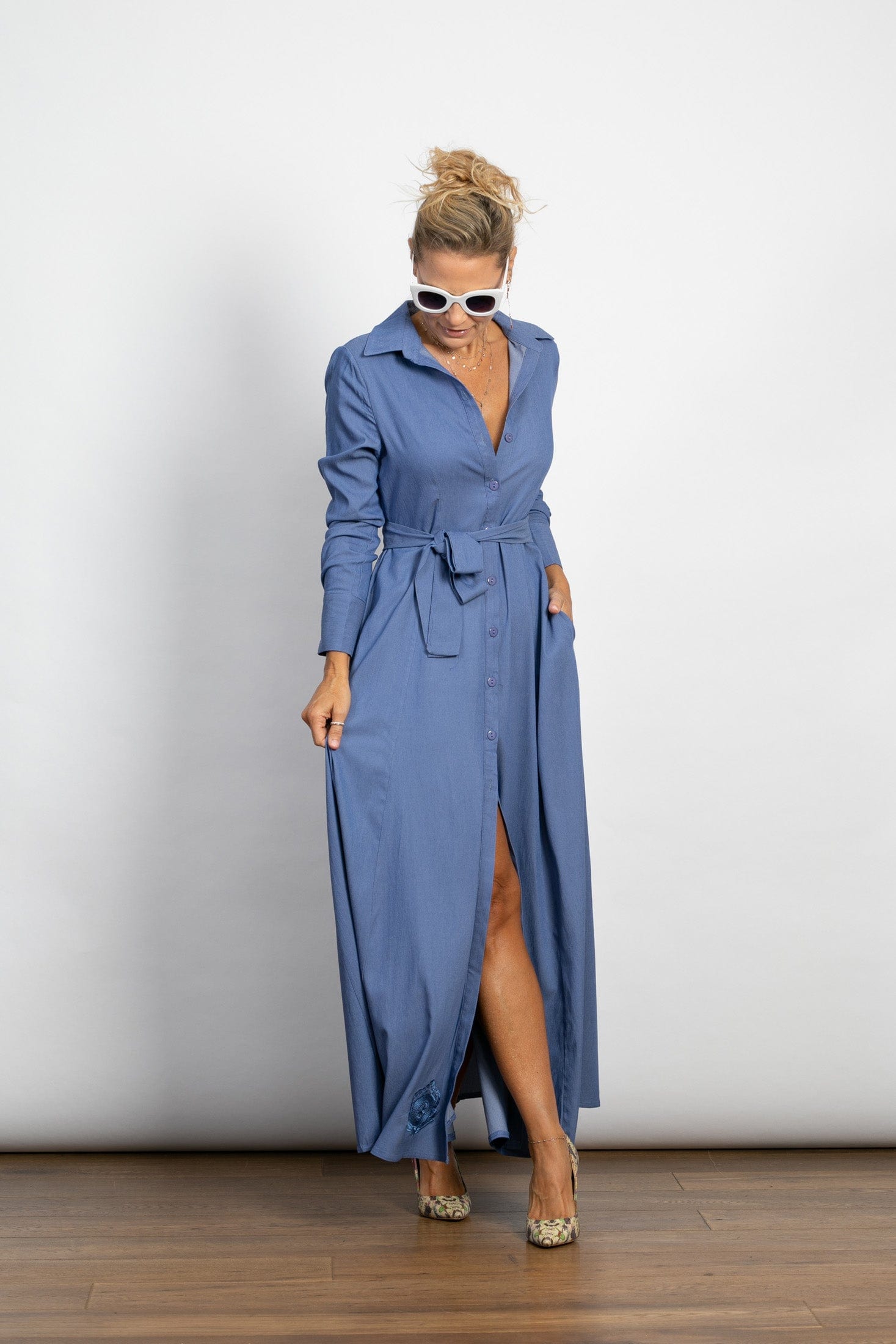 LIMA שמלה מקסי כפתורים image 9