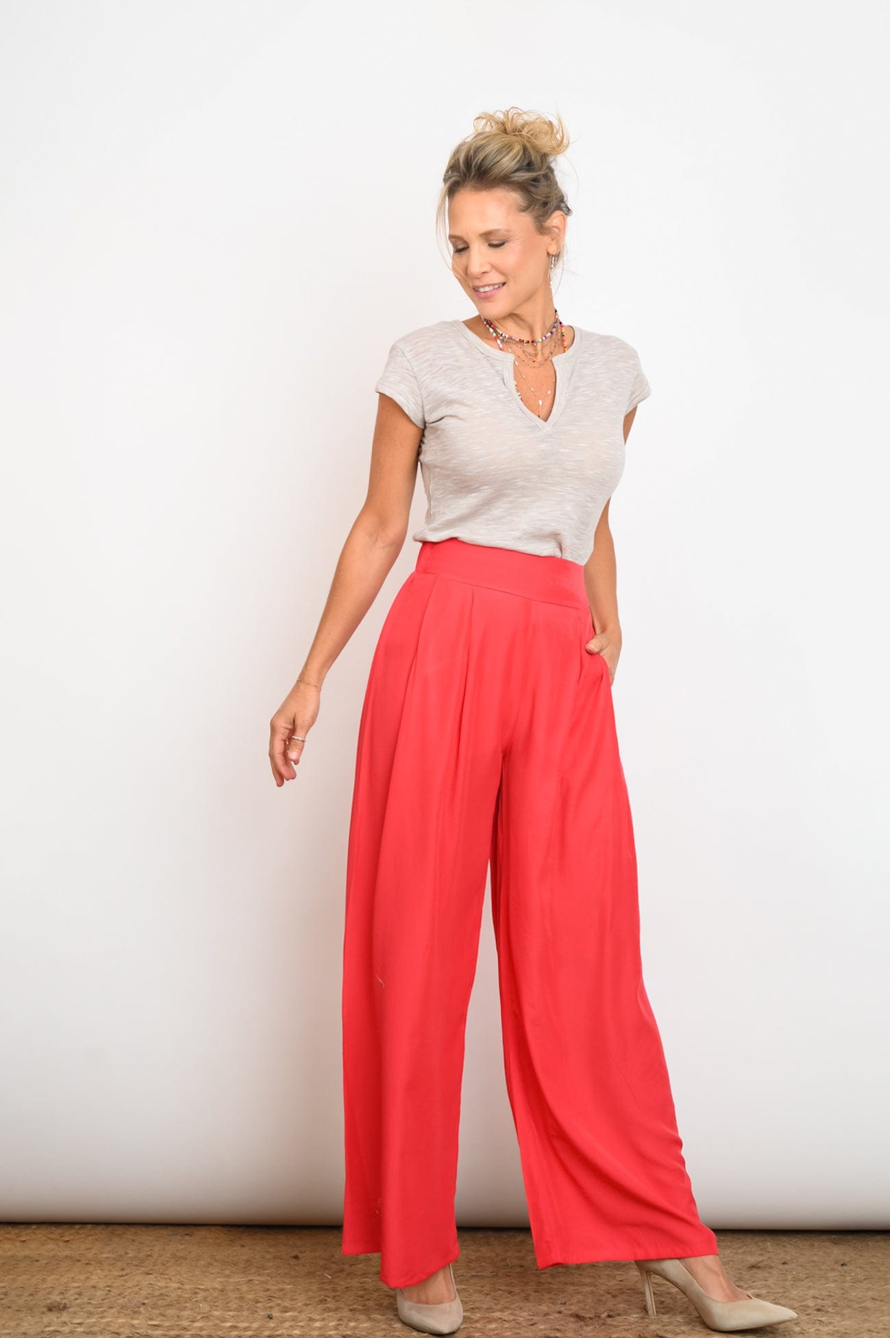 RON מכנסים בצבע אדום image 3