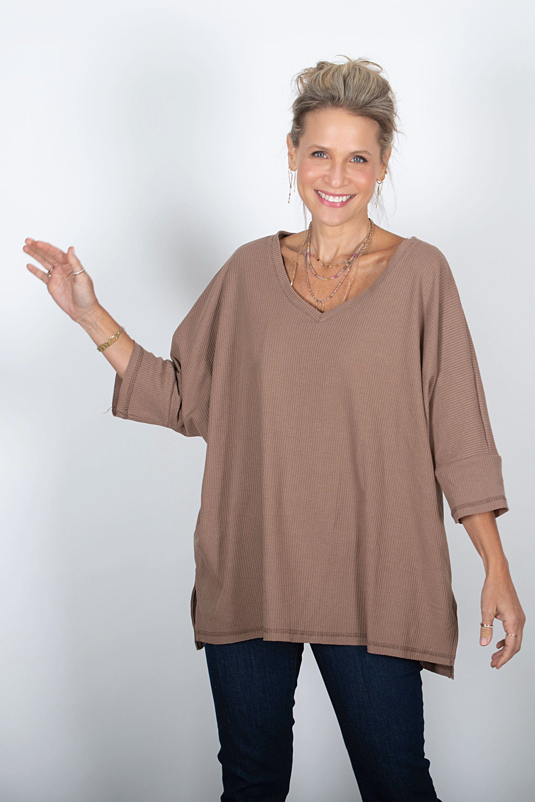 BABL חולצת אוברסייז קאמל וופל image 0