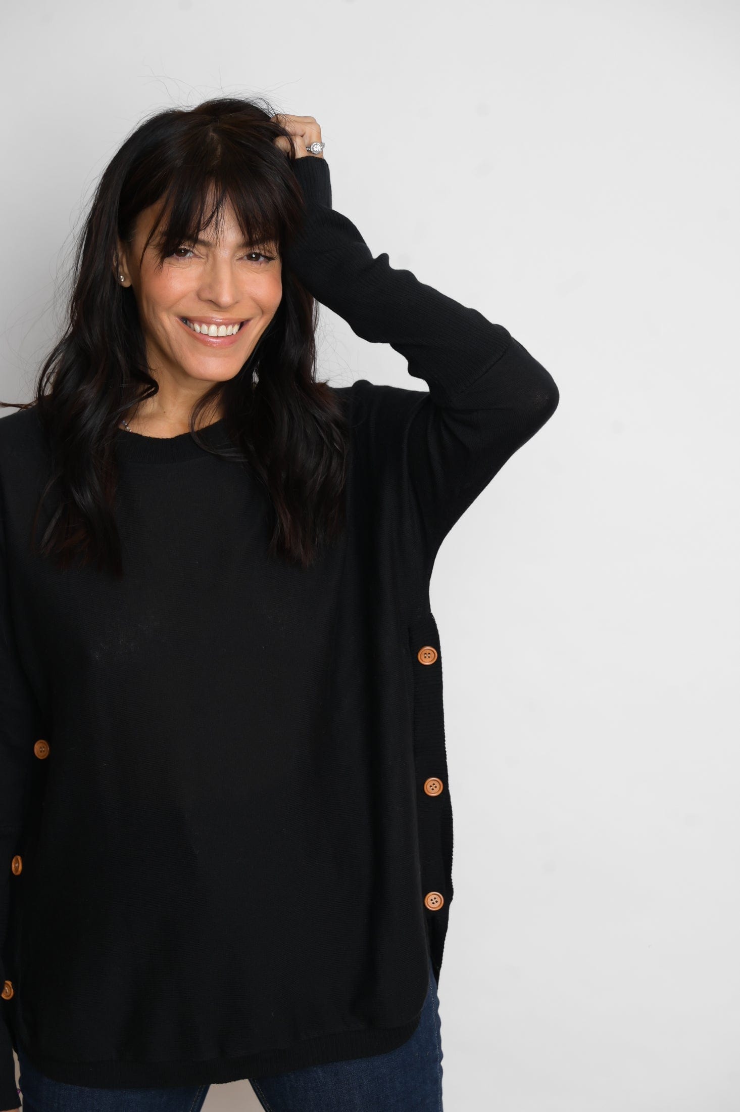 DIA סריג שחור מעוצב כפתורים image 7