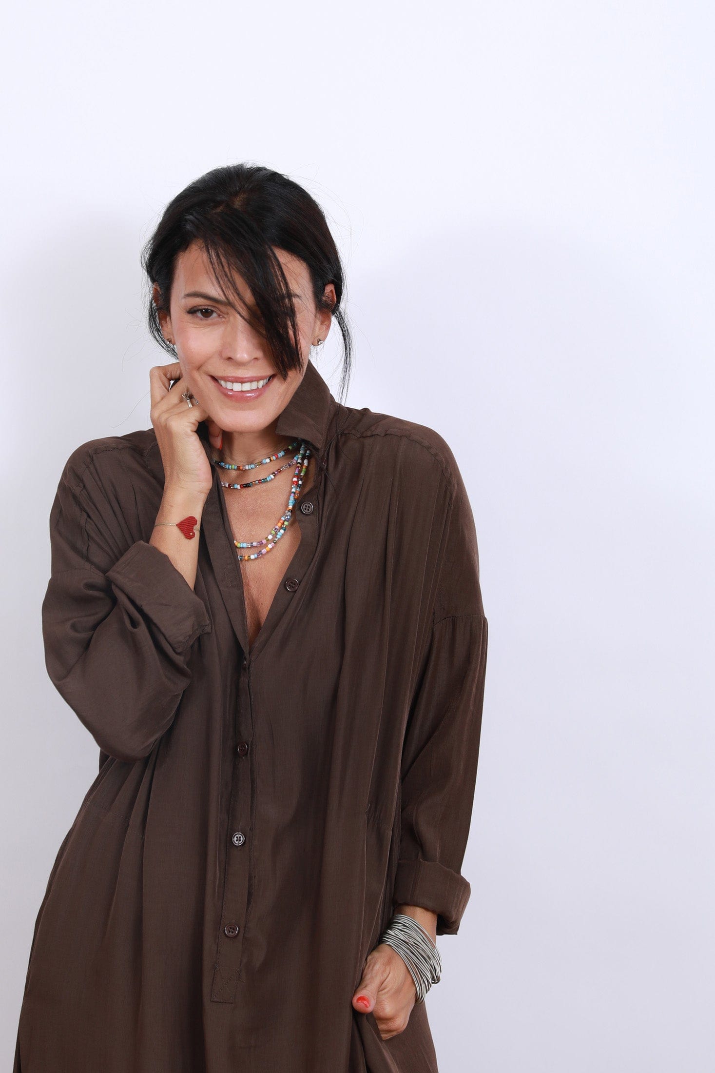 DEMON שמלה חומה מקסי image 1