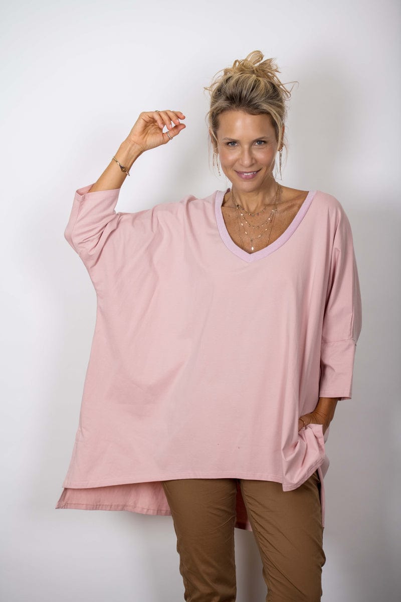 SHIN V חולצה ורודה אוברסייז