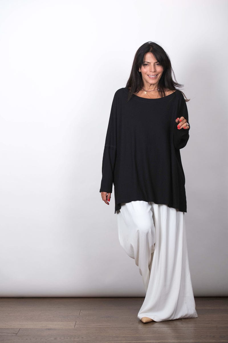 LARRY חולצה אוברסייז שחורה