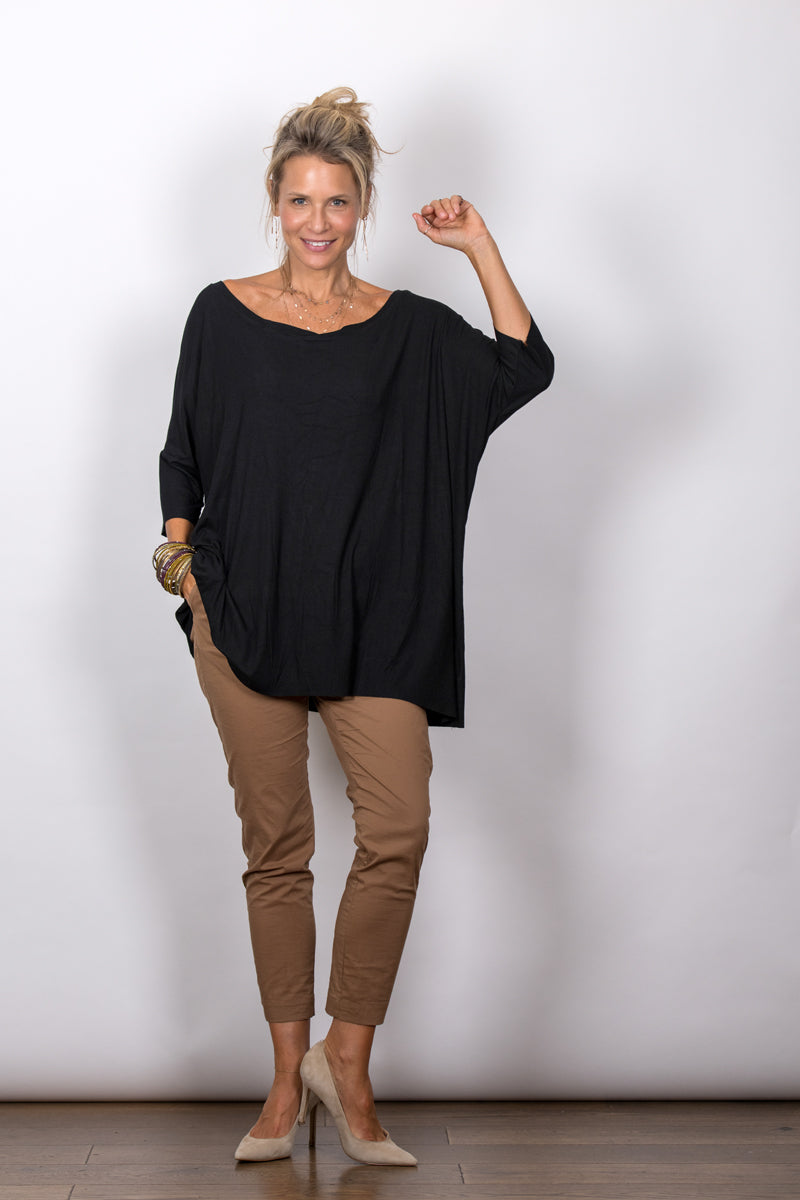 TOKYO חולצת אוברסייז שחורה