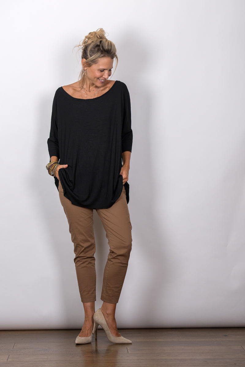 TOKYO חולצת אוברסייז שחורה