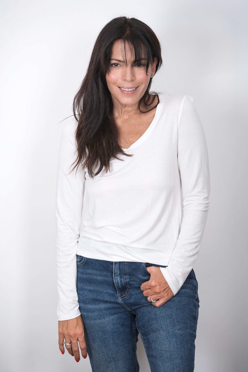 SAGIE  חולצה בייסיק לבנה