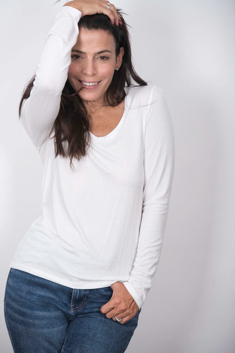 SAGIE  חולצה בייסיק לבנה
