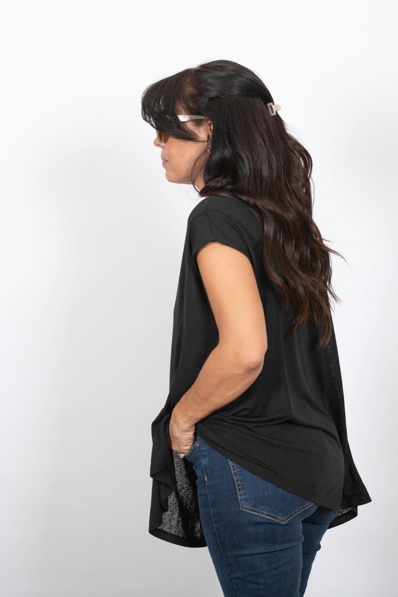 JUNO חולצה אוברסייז שחורה