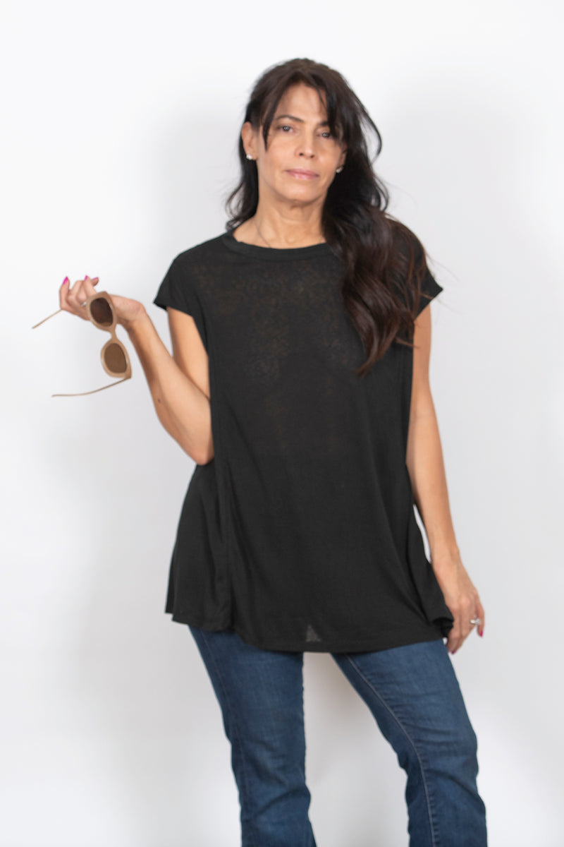 JUNO חולצה אוברסייז שחורה