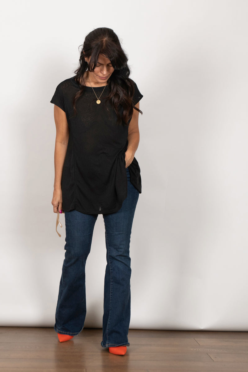 JUNO חולצה אוברסייז שחורה