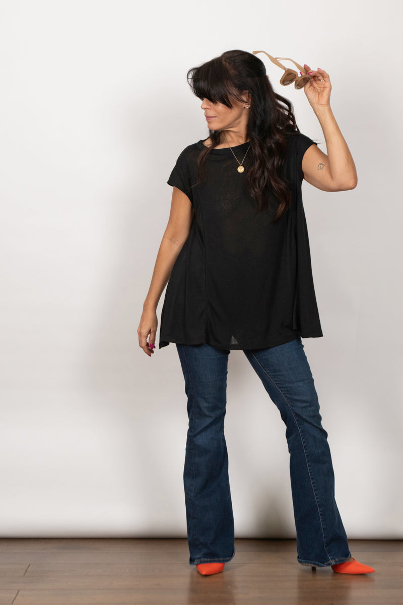 JUNO חולצה אוברסייז שחורה