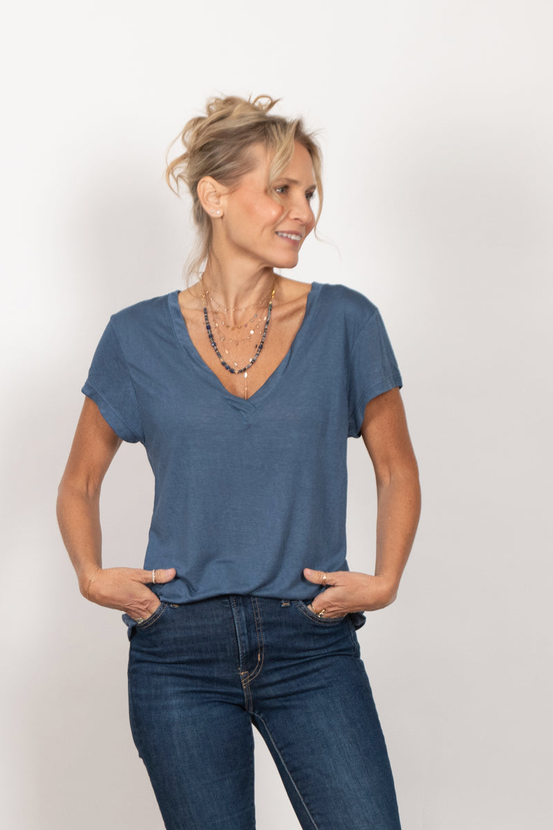 CERES חולצה בייסיק כחולה